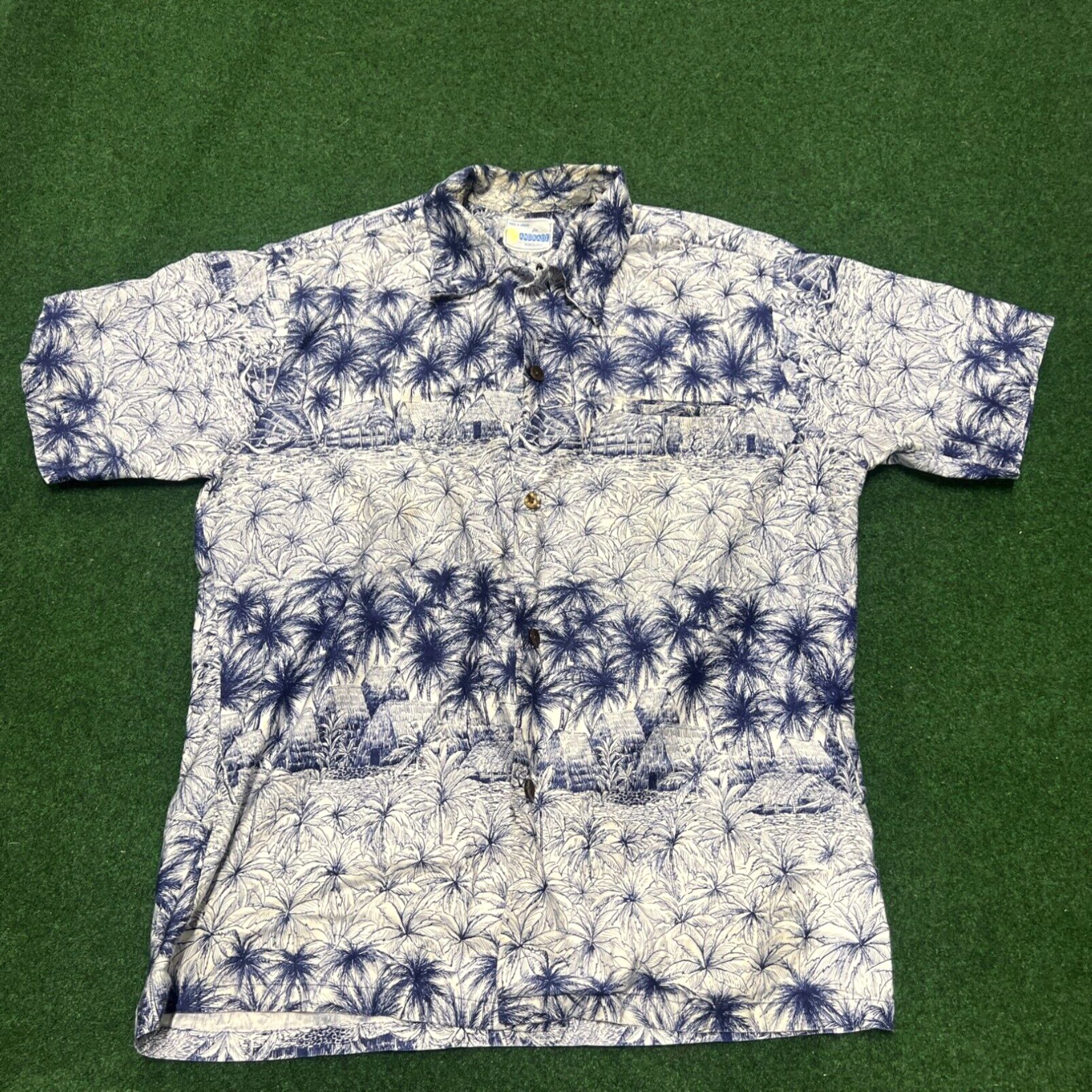 Vintage Vintage Hawaiian Shirt Mens by Andrade Honolulu Sz Large Classic Blue Flowers Size US M / EU 48-50 / 2 - 1 Thumbnail
