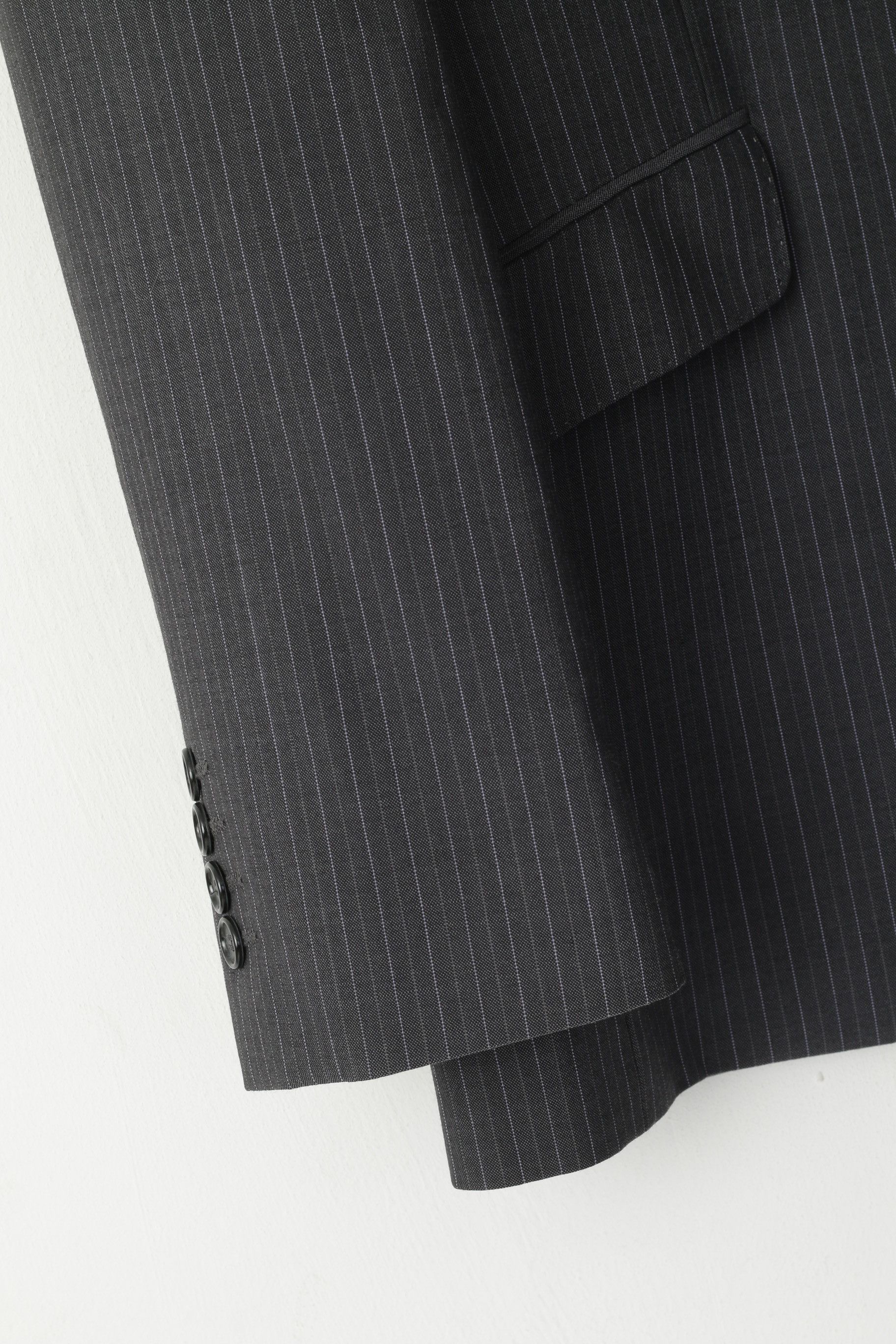 Jaeger Jaeger Men 40 50 Blazer Graphite Wool 2425 Size 40R - 5 Thumbnail