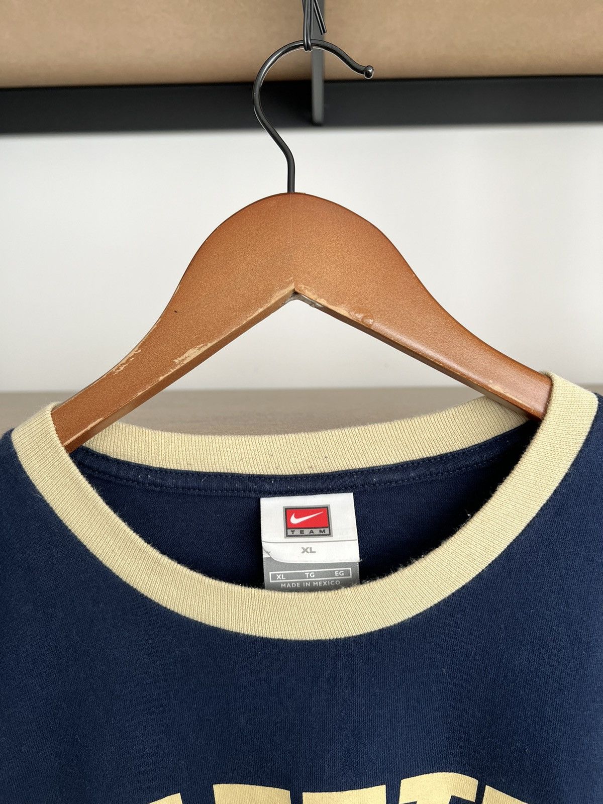 Nike Vintage 90s Nike Navy Ringer T-shirt Size US XL / EU 56 / 4 - 8 Thumbnail