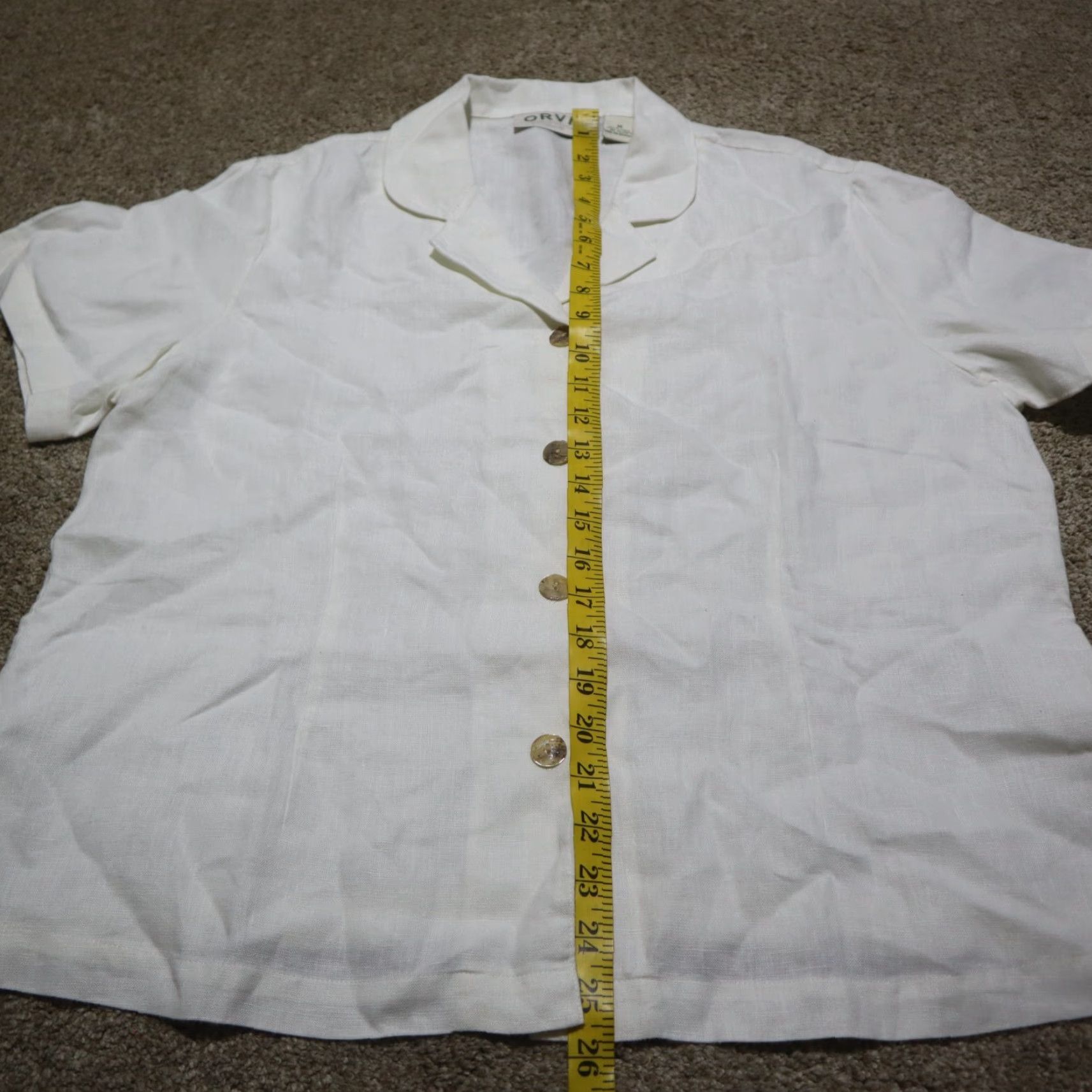 Orvis Orvis Shirt Women Adult 14 White Button-Up Short Sleeve Dress Shirt Buttons Shopwear Size XL / US 12-14 / IT 48-50 - 7 Thumbnail