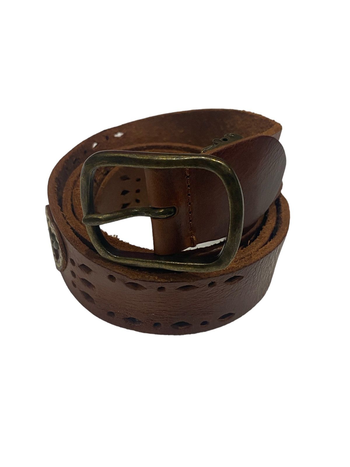 Japanese Brand Men’s Brown Leather Belt Size 33”-37” Size 36 - 3 Thumbnail