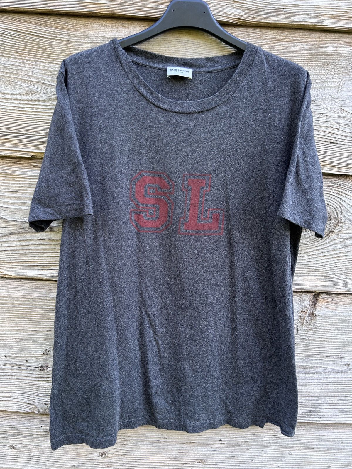 Grey fashion saint laurent t shirt