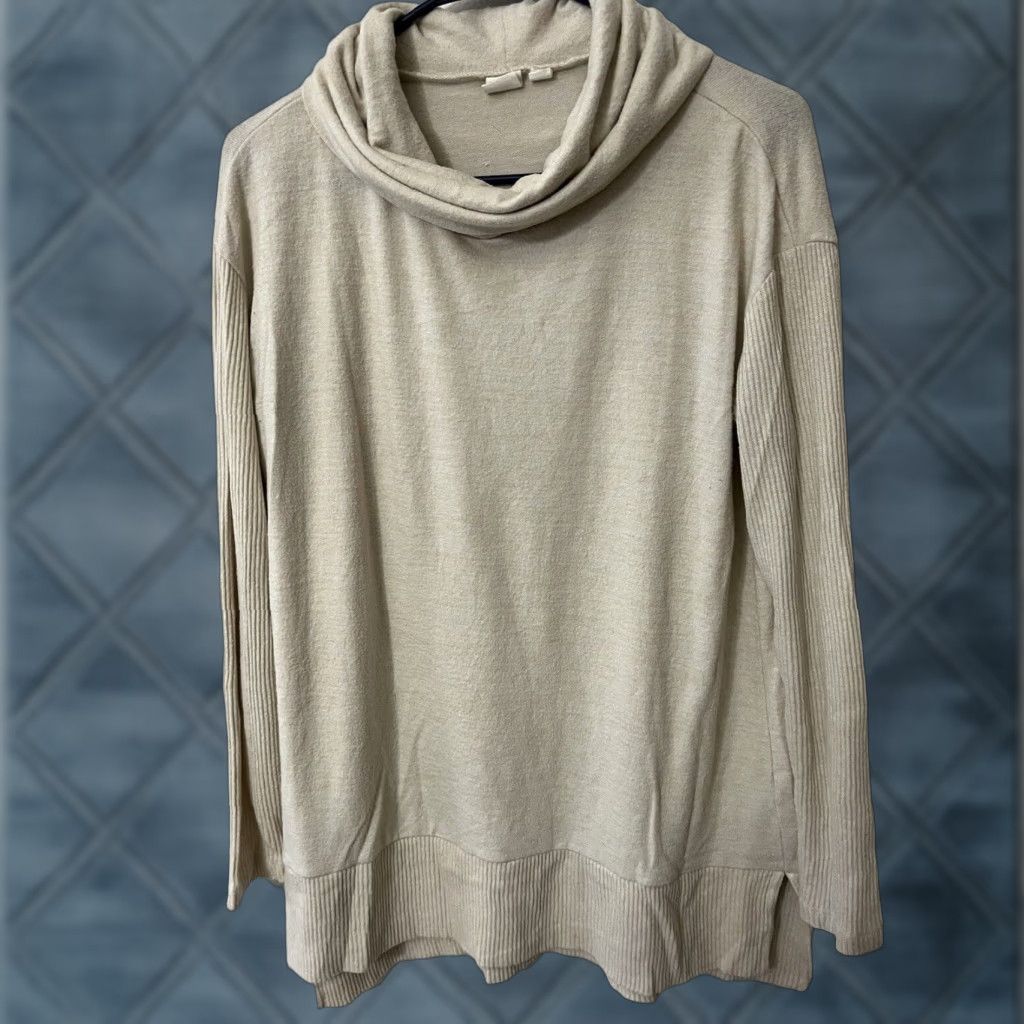 Gap VINTAGE Gap Clothing Sweater Shirt Ladies Beige Turtleneck Pullover M Woman Medium Beige Tan Modal Spandex 90s Theme Classic Womens Size M / US 6-8 / IT 42-44 - 1 Thumbnail
