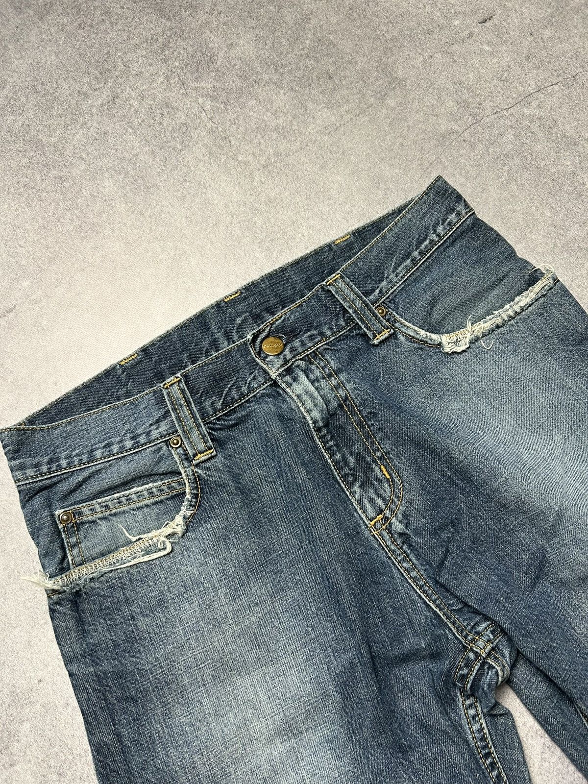 Carhartt Vintage 00s Carhartt Blue Denim Distressed Rockin Pant Jeans Size US 30 / EU 46 - 9 Thumbnail