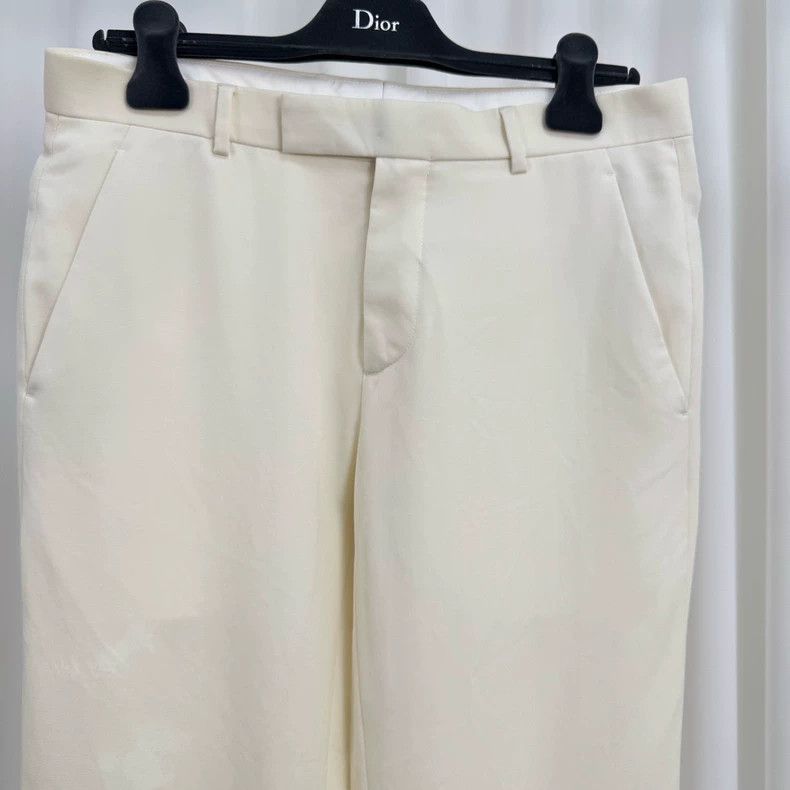 Dior Dior off-white wool casual pants Size US 44 / EU 60 - 3 Thumbnail