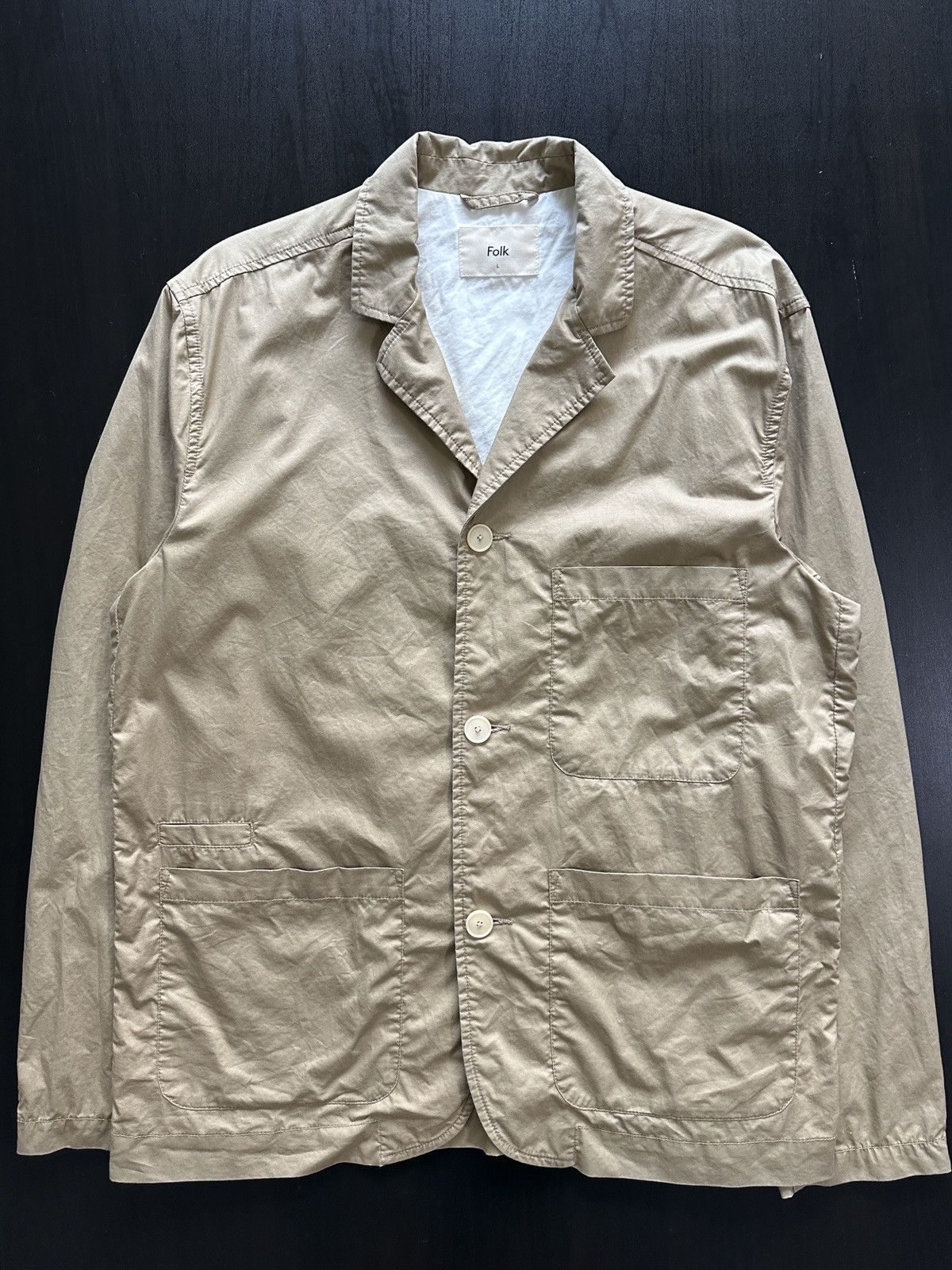 Folk Folk Assembly Jacket Beige Cotton Workwear Blazer L Size US L / EU 52-54 / 3 - 1 Thumbnail