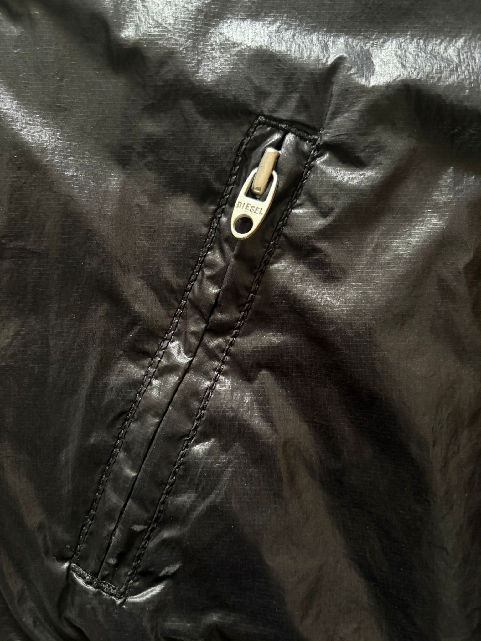 Diesel Diesel Vintage Y2K Black Coated Bomber Jacket Graphic Sz M Size US M / EU 48-50 / 2 - 5 Thumbnail