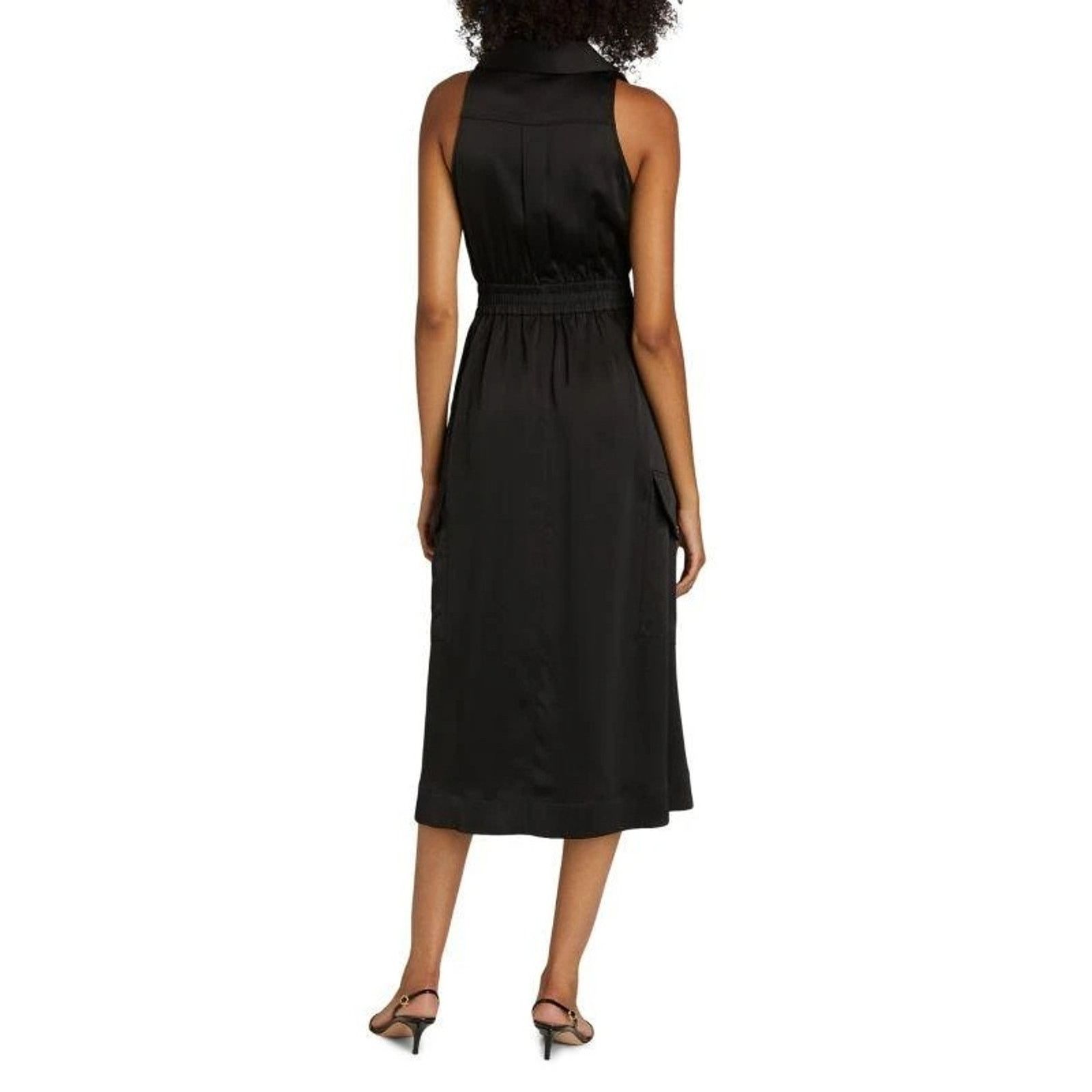 Ramy Brook Ramy Brook Women Black Nikia Drape V-neck Midi Dress Size M Size M / US 6-8 / IT 42-44 - 2 Thumbnail