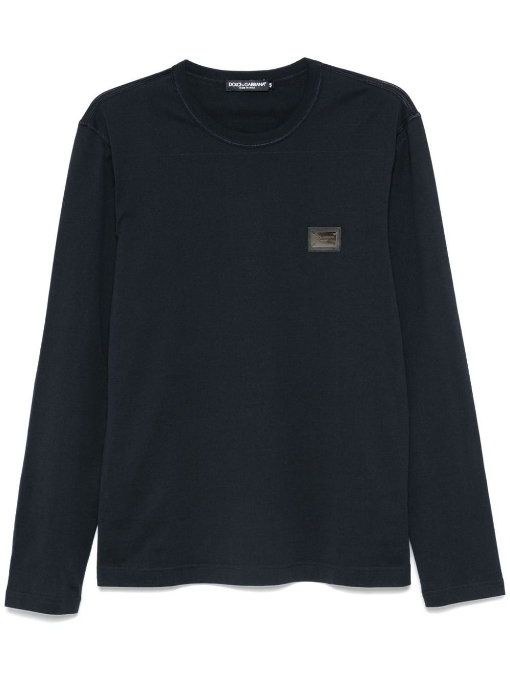 Dolce & Gabbana LONG SLEEVES T-SHIRT WITH DG LOGO PLAQUE Size US S / EU 44-46 / 1 - 1 Thumbnail