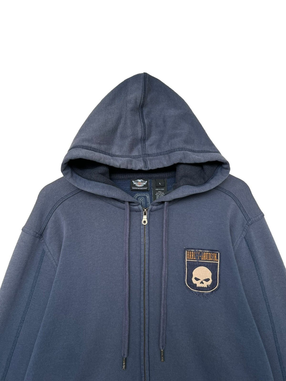 Harley Davidson Vintage Y2K Harley Davidson Zip Up Bones Skull Patch Hoodie Size US L / EU 52-54 / 3 - 6 Thumbnail