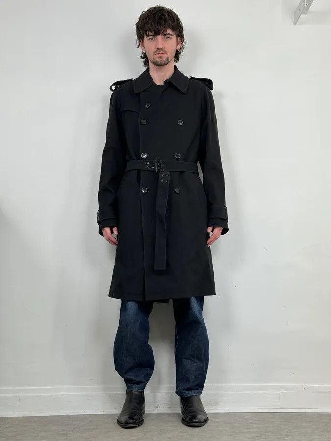 Vintage Massimo Rebecchi Black Classy Trench Coat Size US M / EU 48-50 / 2 - 2 Thumbnail