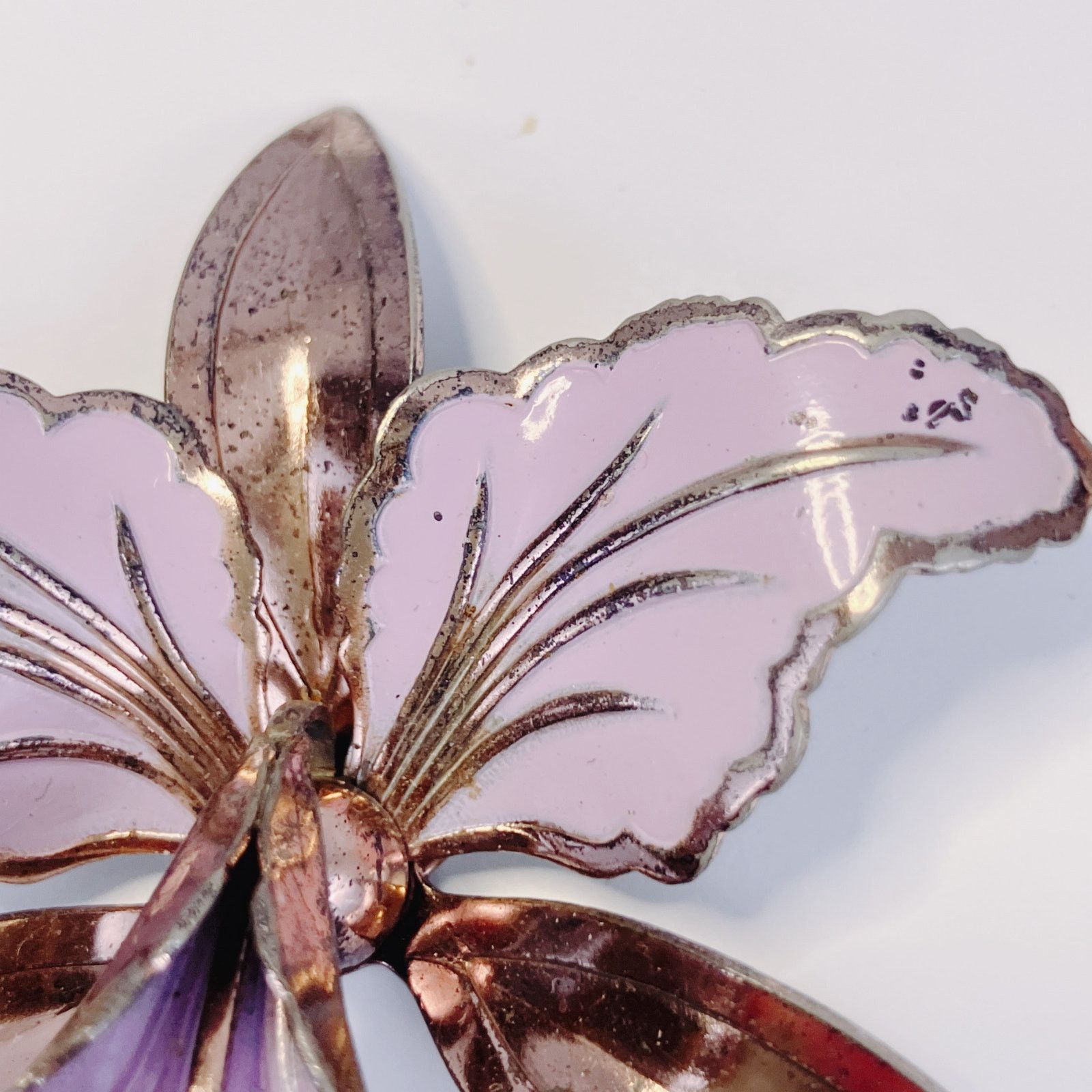 Vintage Vintage Large Enamel Tropical Flower Brooch Mid Century Pin Size ONE SIZE - 4 Thumbnail