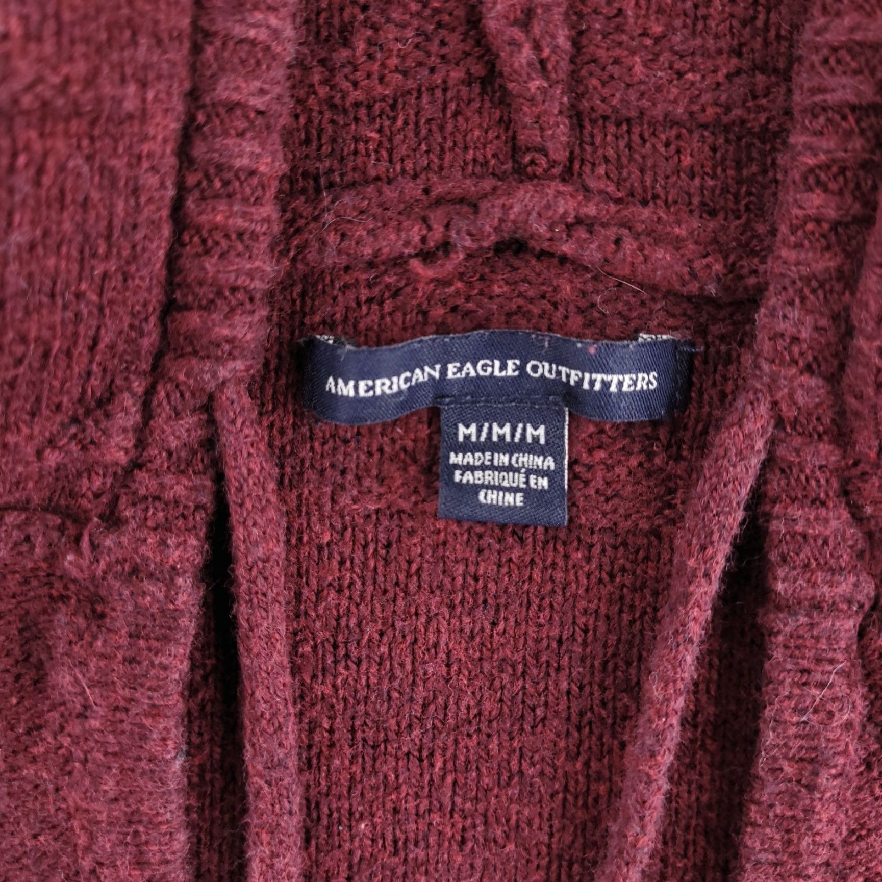 American Eagle Outfitters American Eagle Outfitters Hoodie Women's M Red Oversized Knit Sweatshirt Baggy Long Sleeve Size M / US 6-8 / IT 42-44 - 4 Thumbnail