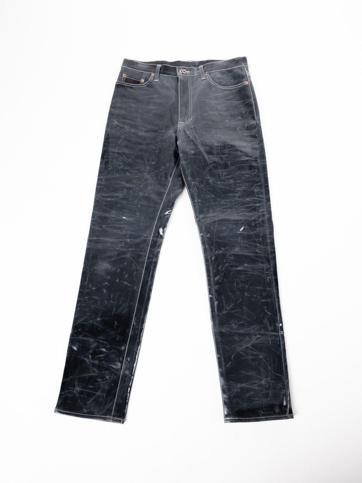 Image of Doublet Coated Denim Pants in Black, Men's (Size 36)