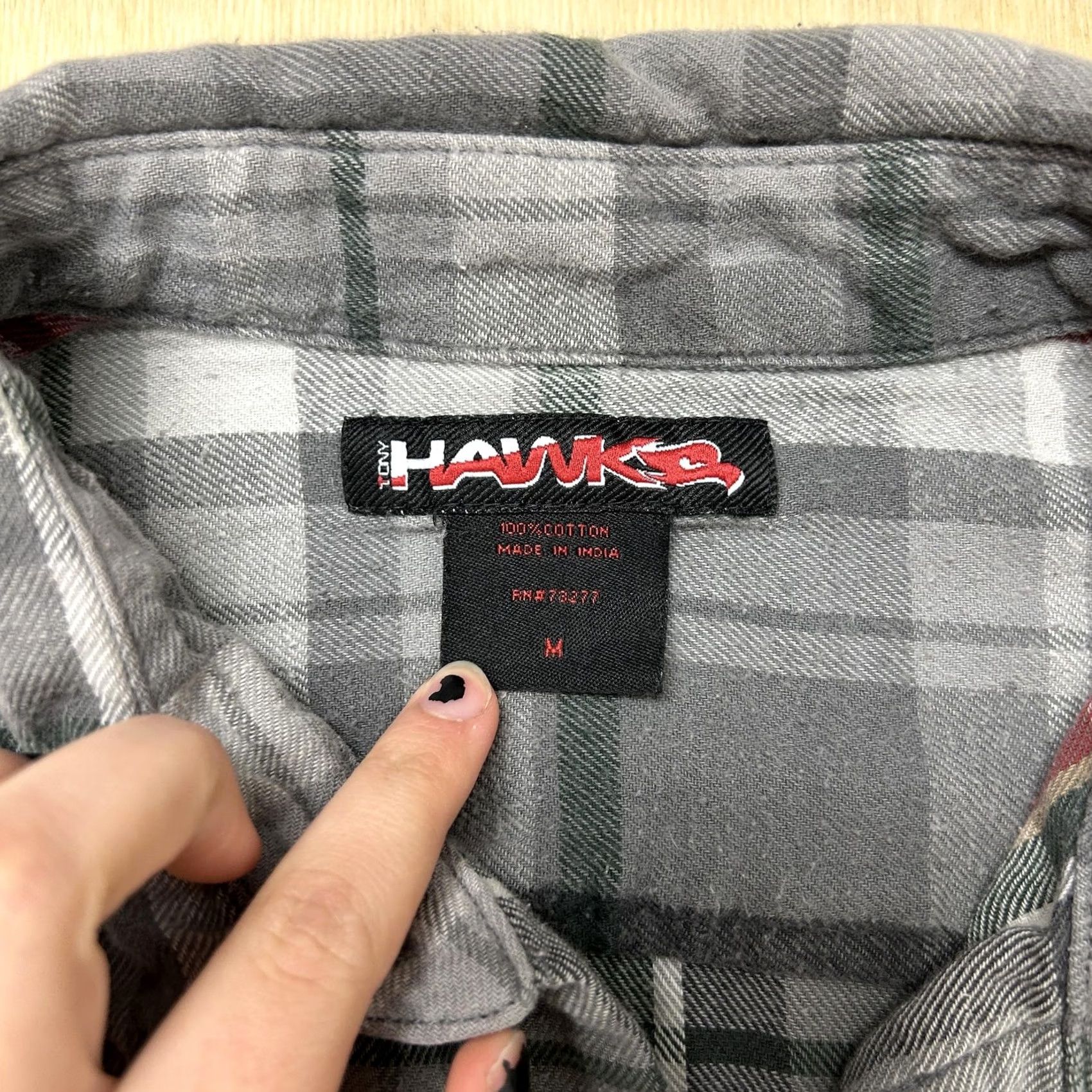 Vintage Tony Hawk Shirt Mens Medium Gray Plaid Flannel Long Sleeve Button Up Casual Y2K Size US M / EU 48-50 / 2 - 2 Thumbnail