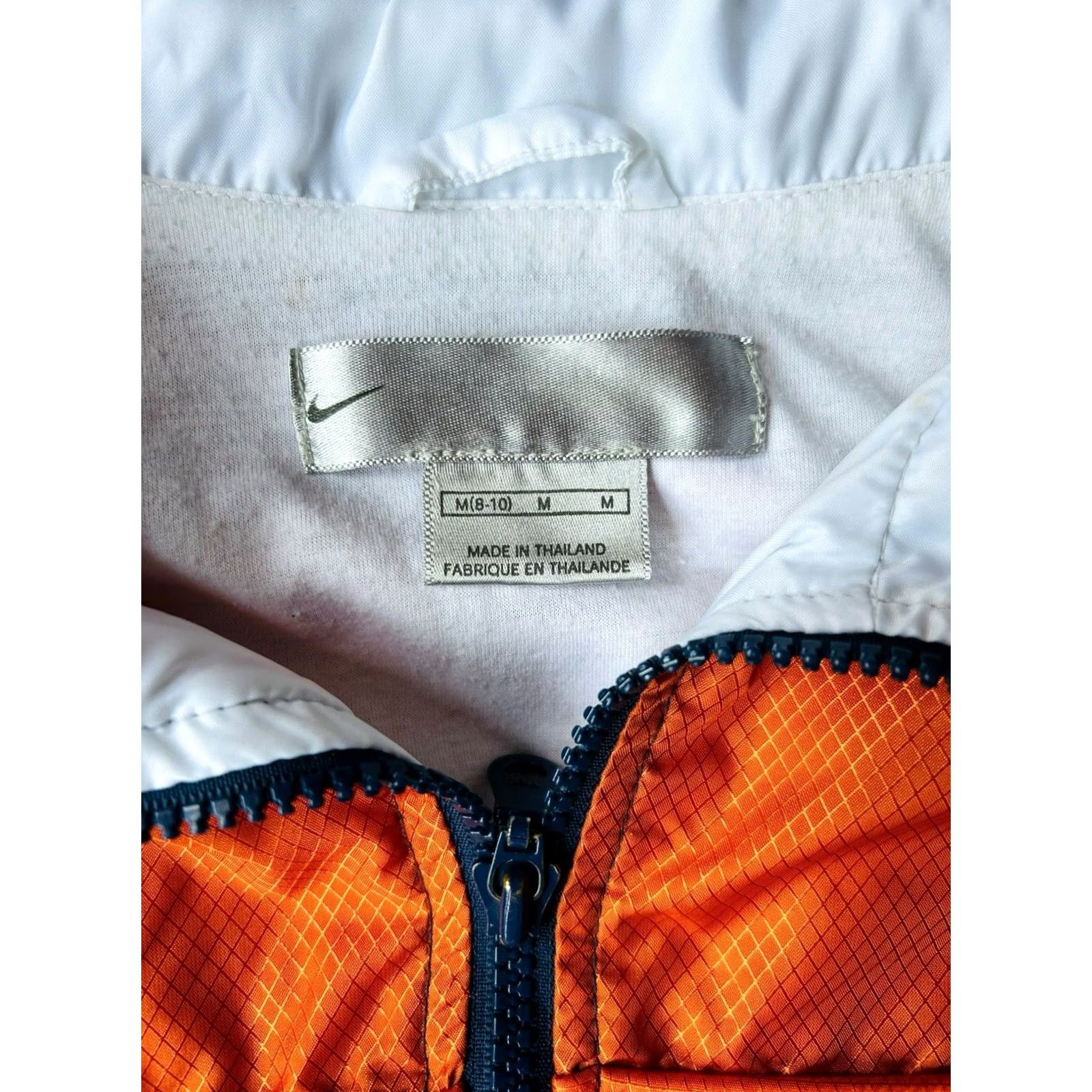 Nike VINTAGE Nike Mini Swoosh Windbreaker Full Zip Jacket Men Medium 8-10 Blue Orange VTG Size US M / EU 48-50 / 2 - 5 Thumbnail