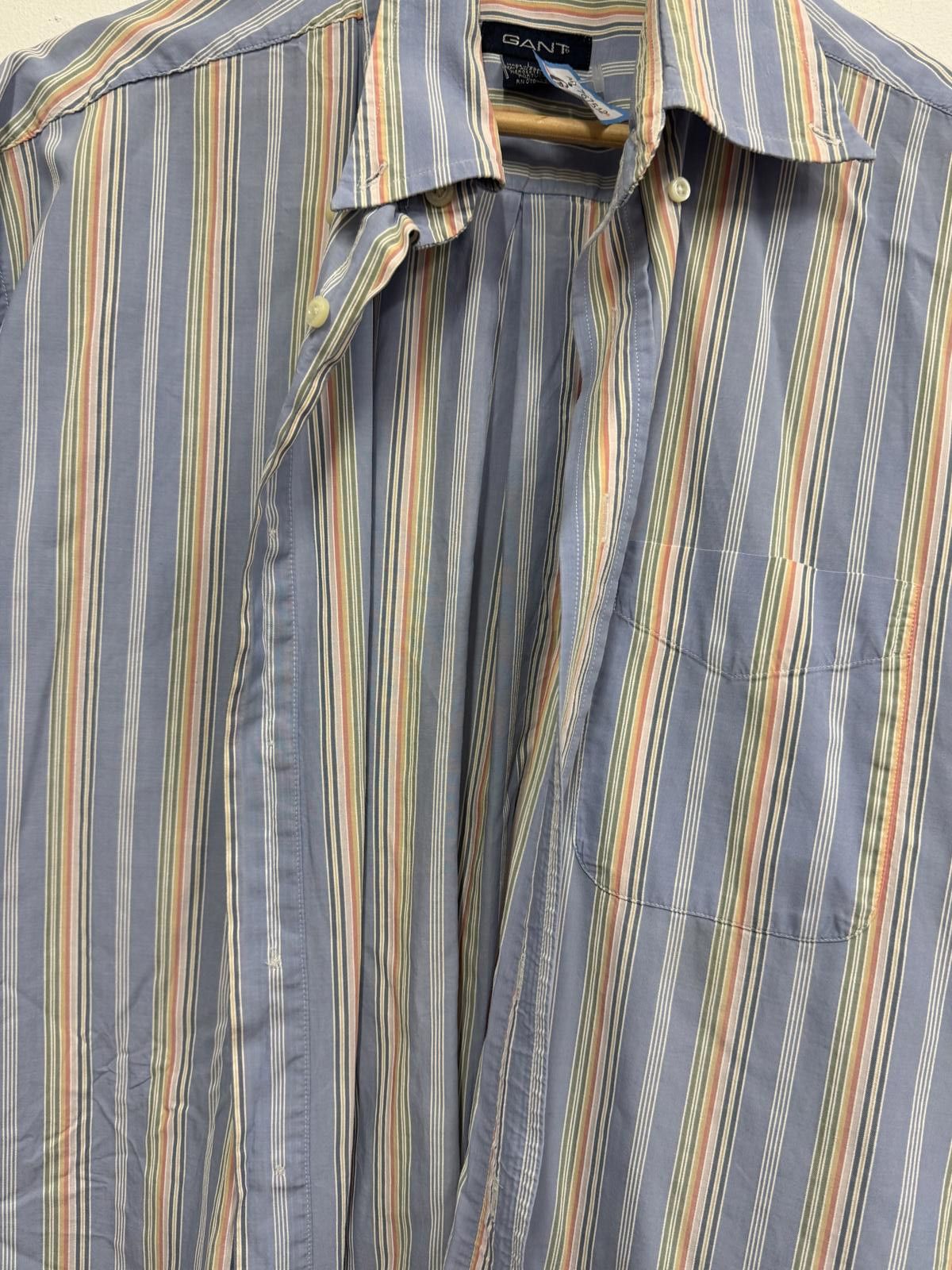 Gant GANT Men's Large Short Sleeve Striped Shirt Made in Portugal Size US L / EU 52-54 / 3 - 3 Thumbnail