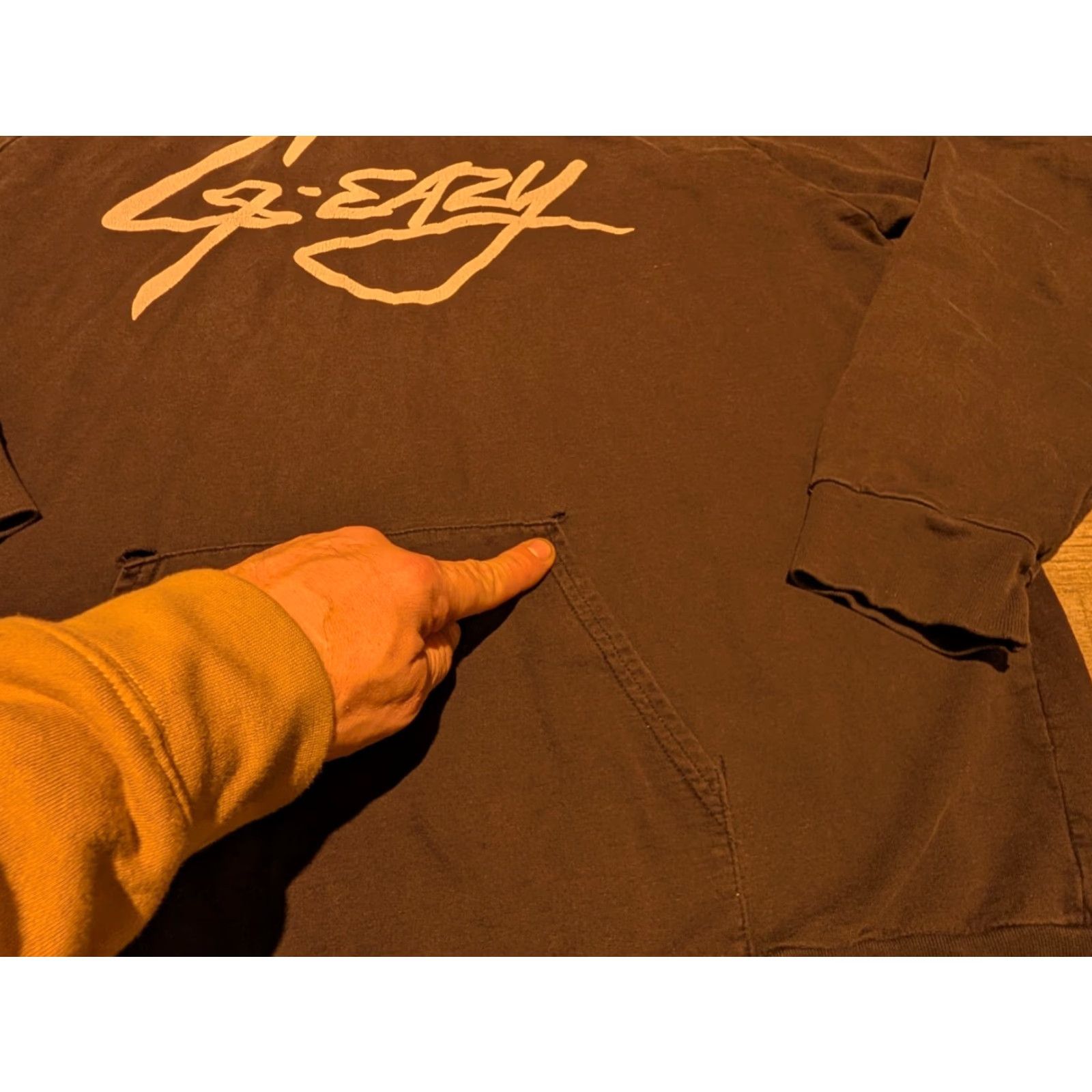 J Brand VINTAGE G-EAZY Brand HOODIE Sweatshirt Men XL Black Graphic Print Distressed Pockets Hooded Pullover Size US XL / EU 56 / 4 - 7 Thumbnail