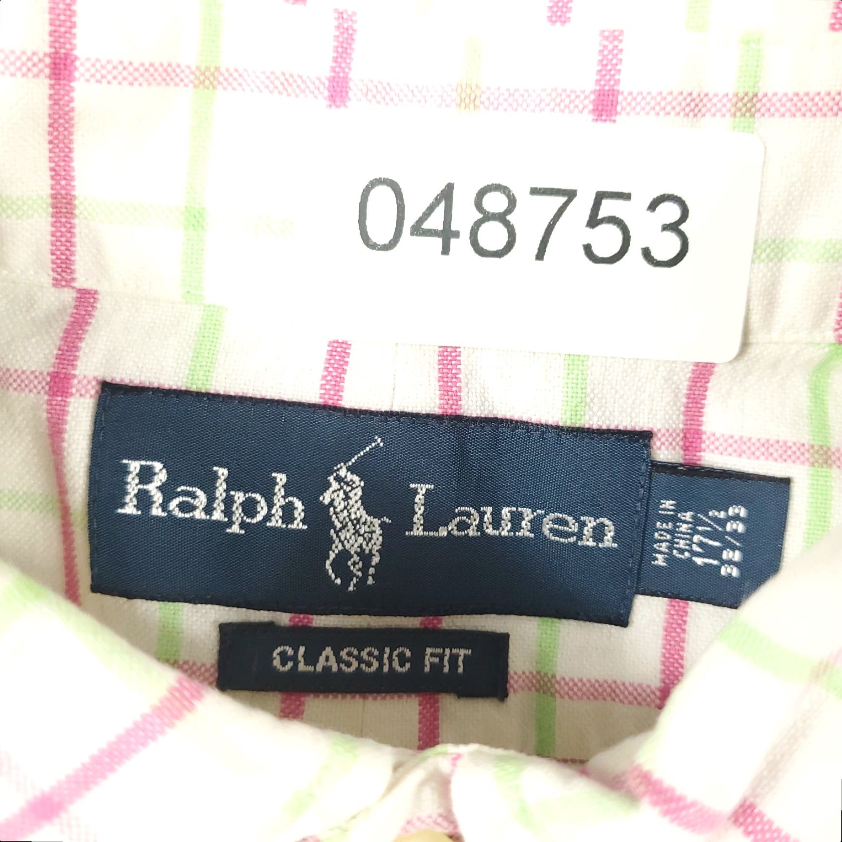 Ralph Lauren Ralph Lauren Dress Shirt Mens 17.5 Blue Check Long Sleeve Button Up Cotton Regular Mens Size 46R - 7 Thumbnail