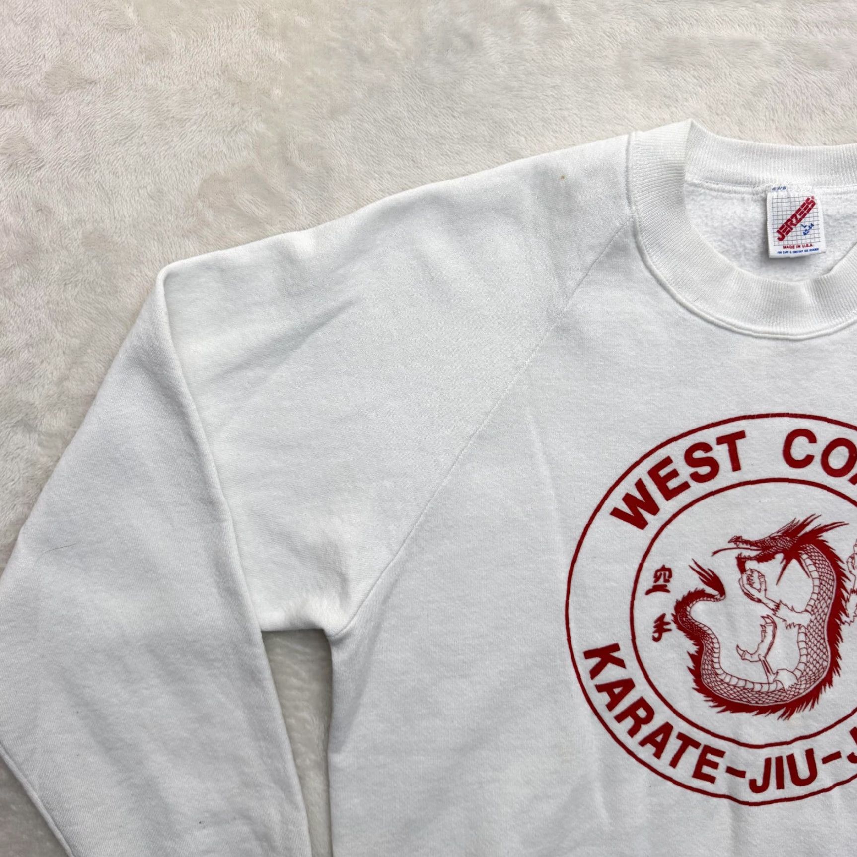 Jerzees VINTAGE Jerzees West Coast Karate Jiu-Jitsu Sweatshirt Mens Large White 80s Size US L / EU 52-54 / 3 - 7 Thumbnail