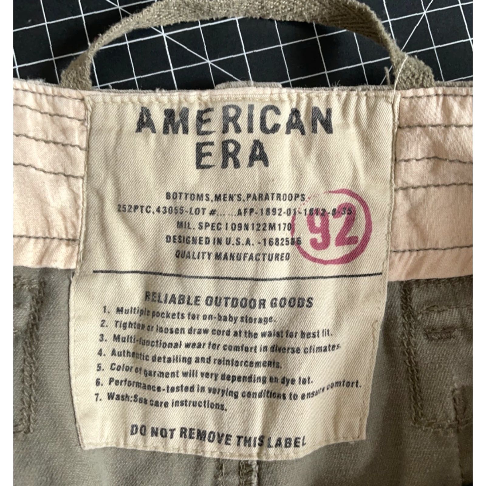Vintage VINTAGE American Era Paratrooper Cargo Pants Mens 34 Green Tactical Drawstring Zip Leg Cargo Pants Size US 36 / EU 52 - 3 Thumbnail