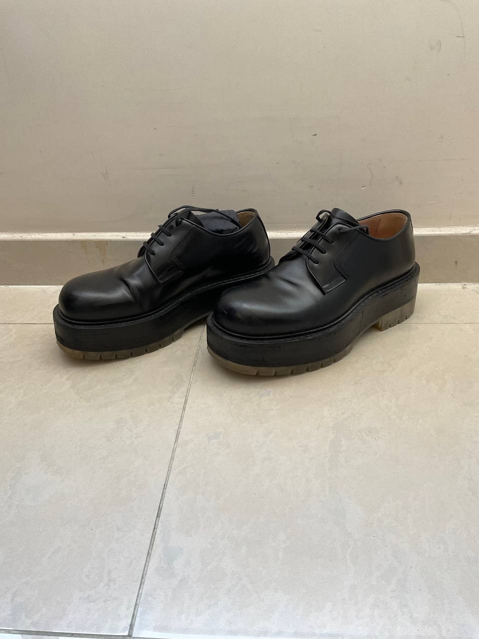 Bottega Veneta Stilt Low Derby Platform Shoes in Black, Men’s (Size 7.5)