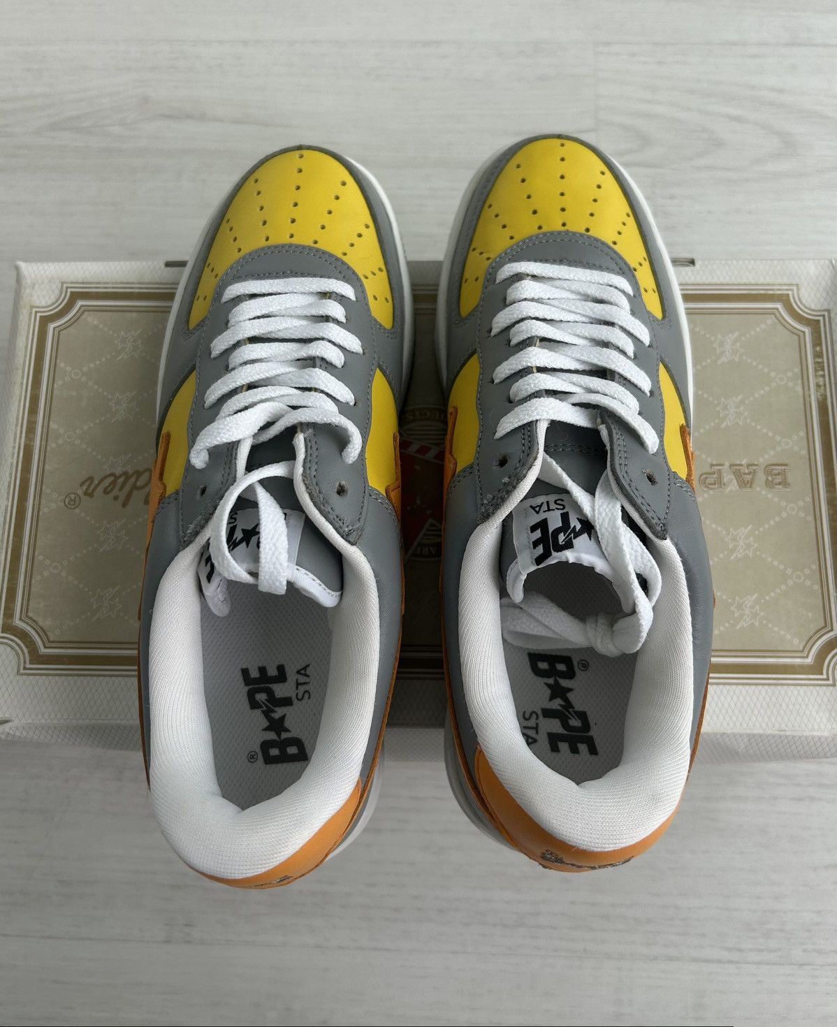 Bape VERY RARE OG 2003 A BATHING APE ORANGE/GRAY BAPESTA Size US 9.5 / EU 42-43 - 5 Thumbnail