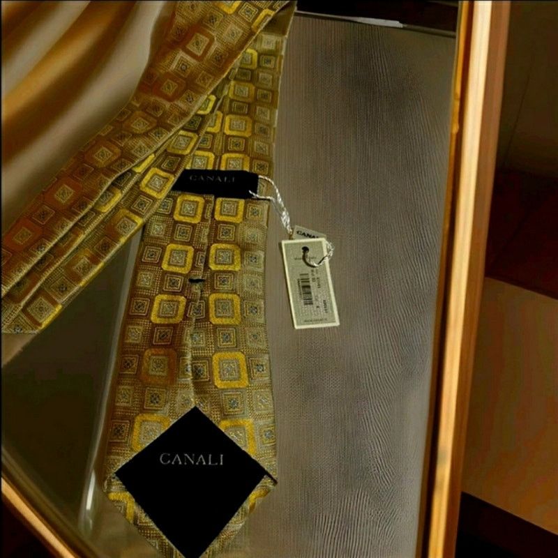 Canali Canali Geometric Design Men's Silk Necktie 58" x 3" Size ONE SIZE - 2 Thumbnail