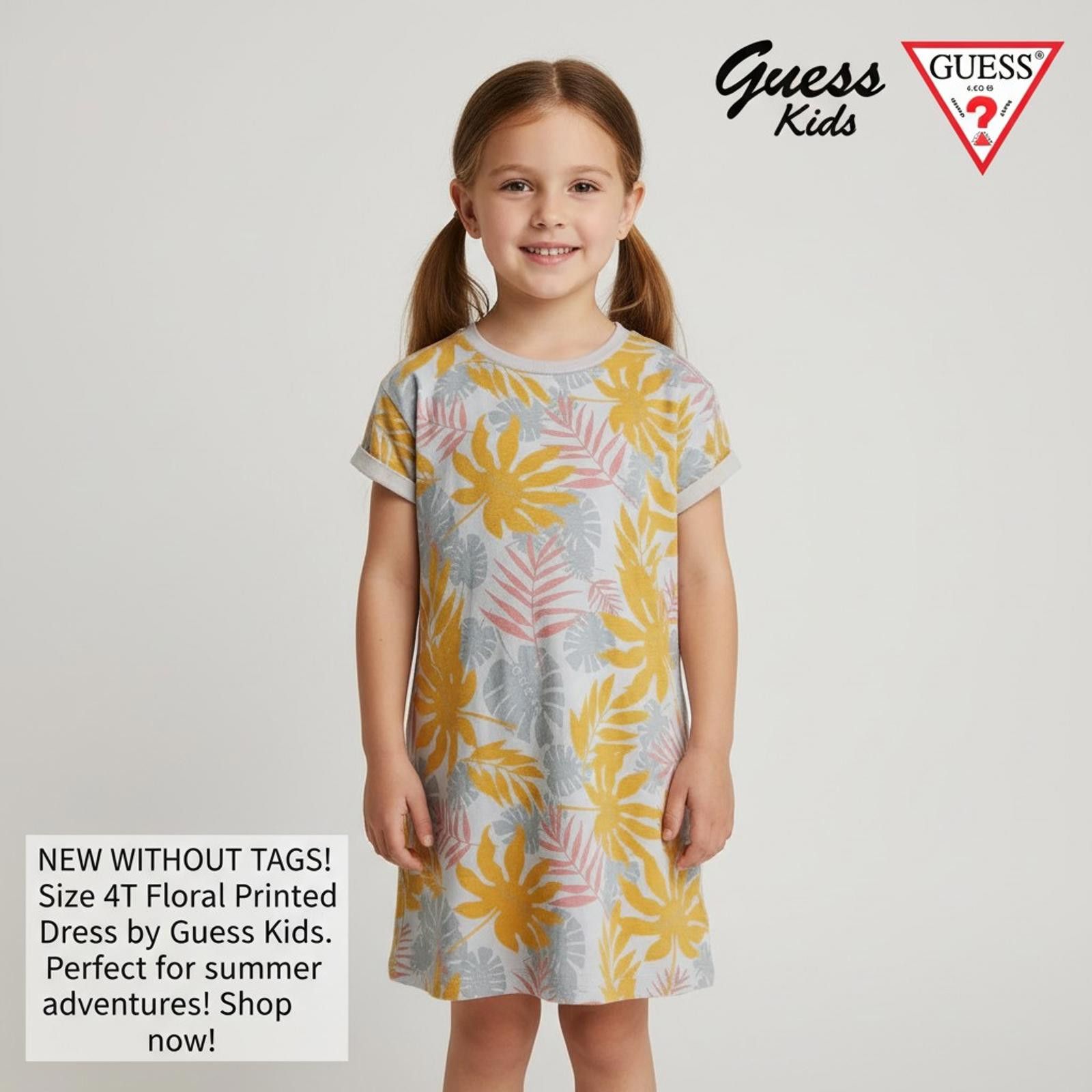 Other Guess Kids Floral Printed Dress Size 4T - Summer Casual Size ONE SIZE - 2 Thumbnail