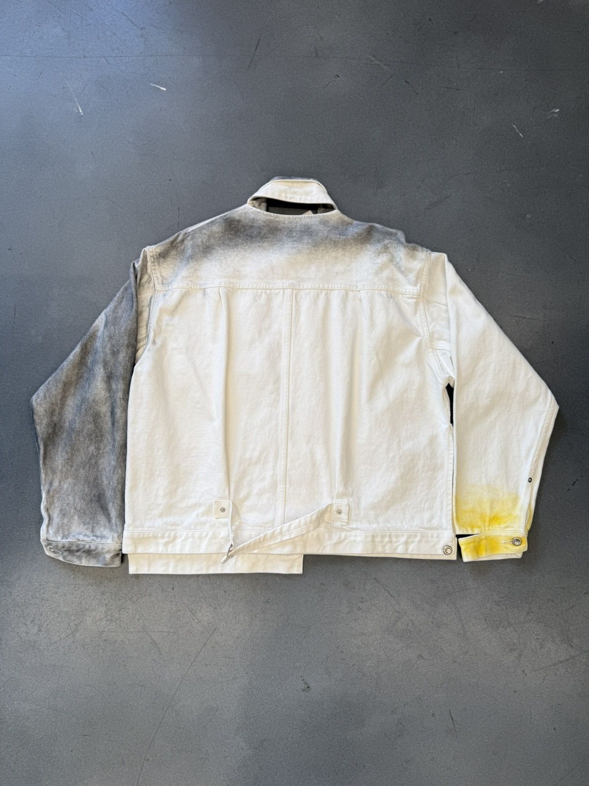 Japanese Brand Congruent Space White Denim Distressed Jacket Size US M / EU 48-50 / 2 - 2 Thumbnail