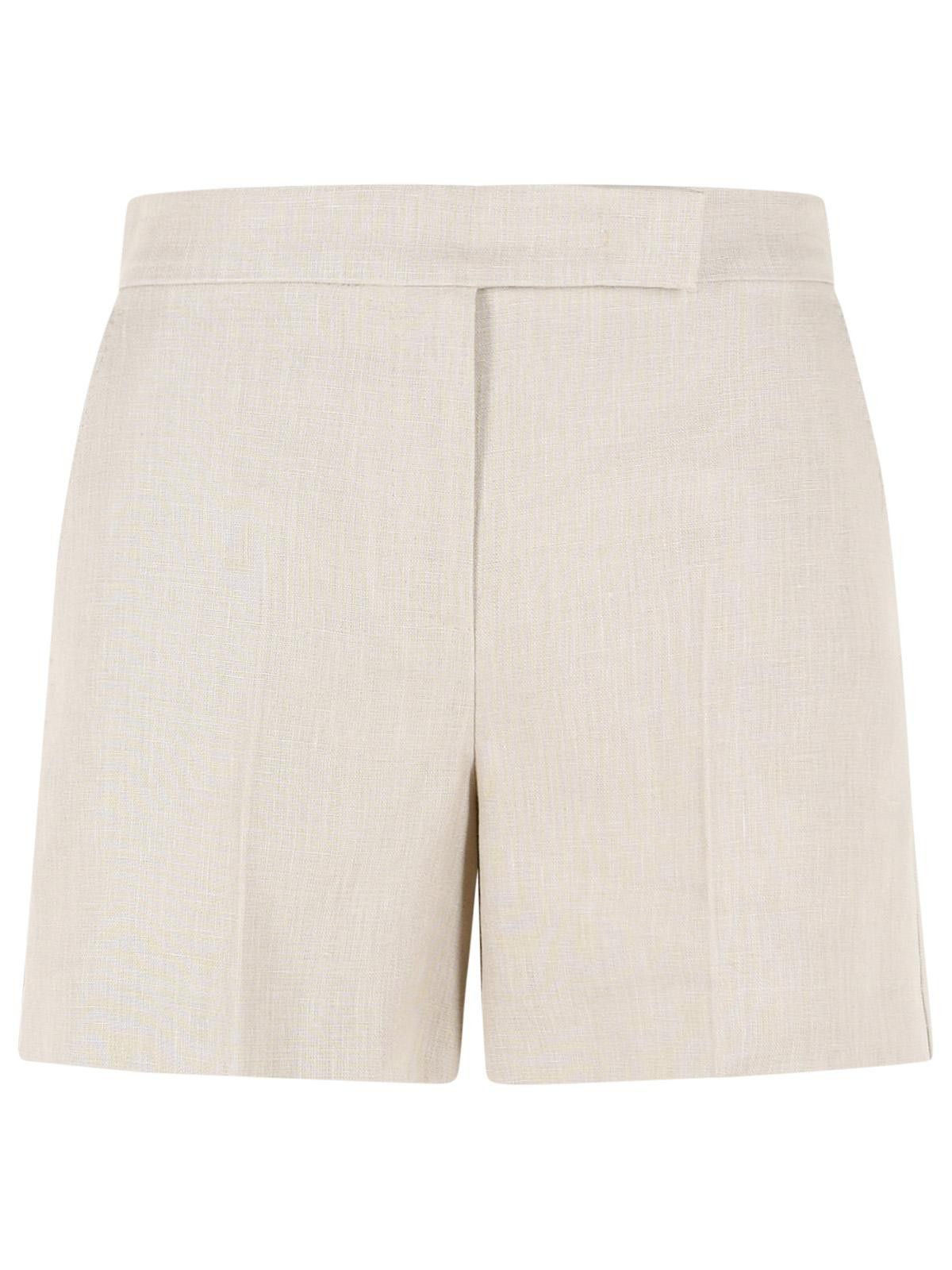 Max Mara MAX MARA 'Landa' Shorts In Sand-Coloured Linen Mat Size 27" / US 4 / IT 40 - 1 Thumbnail