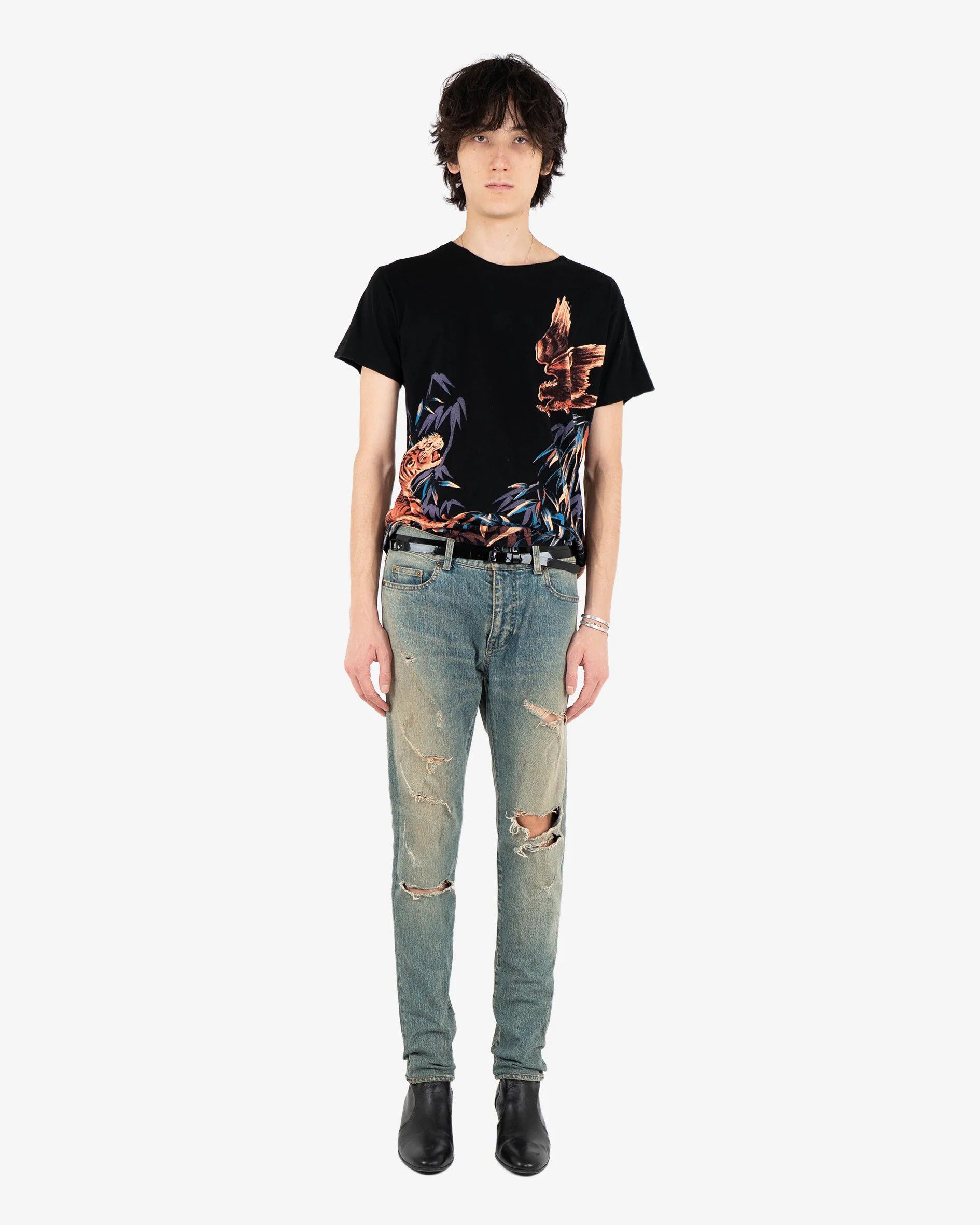 Saint Laurent Paris D02 Bright Wash Ripped Denim (2016) Size US 30 / EU 46 - 3 Thumbnail