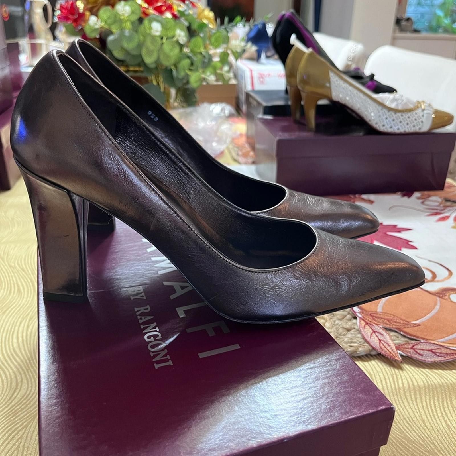 Other Rangoni Black Leather Heels Size US 9.5 / IT 39.5 - 3 Thumbnail