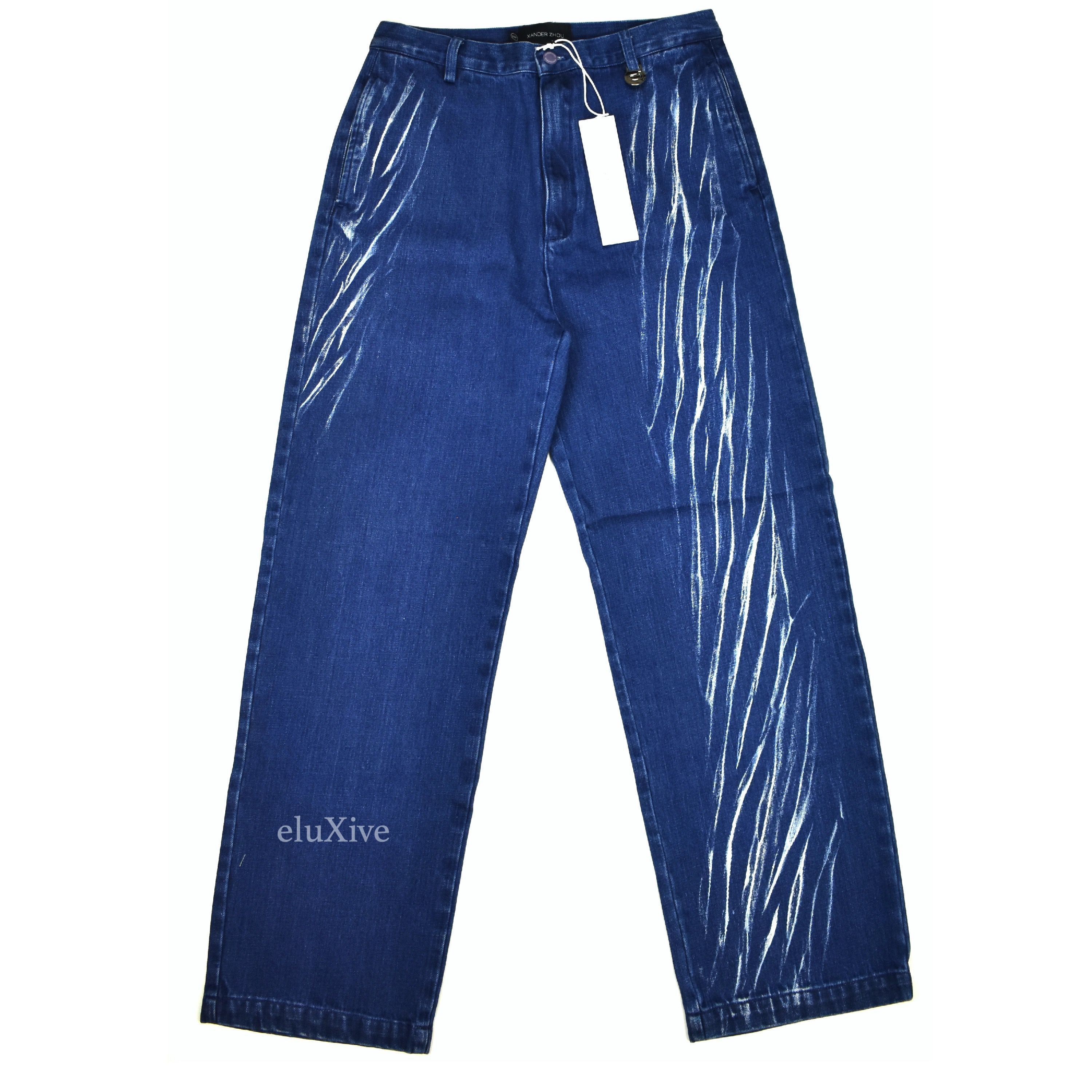 Xander Zhou Xander Zhou Blue Spiral Effect Denim Jeans Size US 32 / EU 48 - 1 Preview