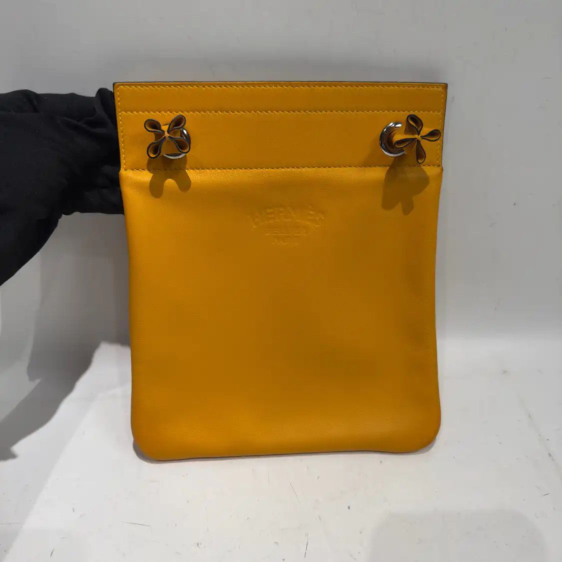 Hermes Hermes Aline mini Jaune Soleil Swift cowhide leather embossed crossbody bag silv Size ONE SIZE - 1 Thumbnail