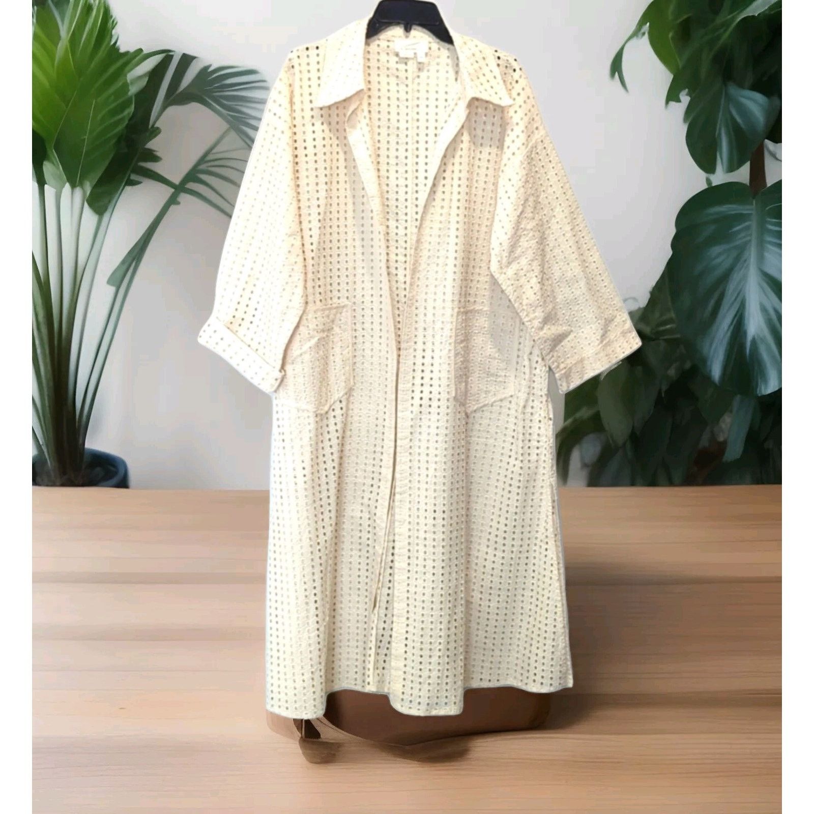 Anthropologie Anthropologie Collared Eyelet Duster One Size Size ONE SIZE - 6 Thumbnail