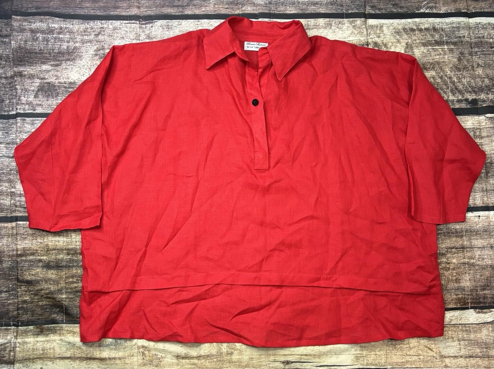Other Louis Pimon for La Libellule Top Womens 3XL Linen Polo VTG Size 3XL / US 20-22 - 1 Thumbnail