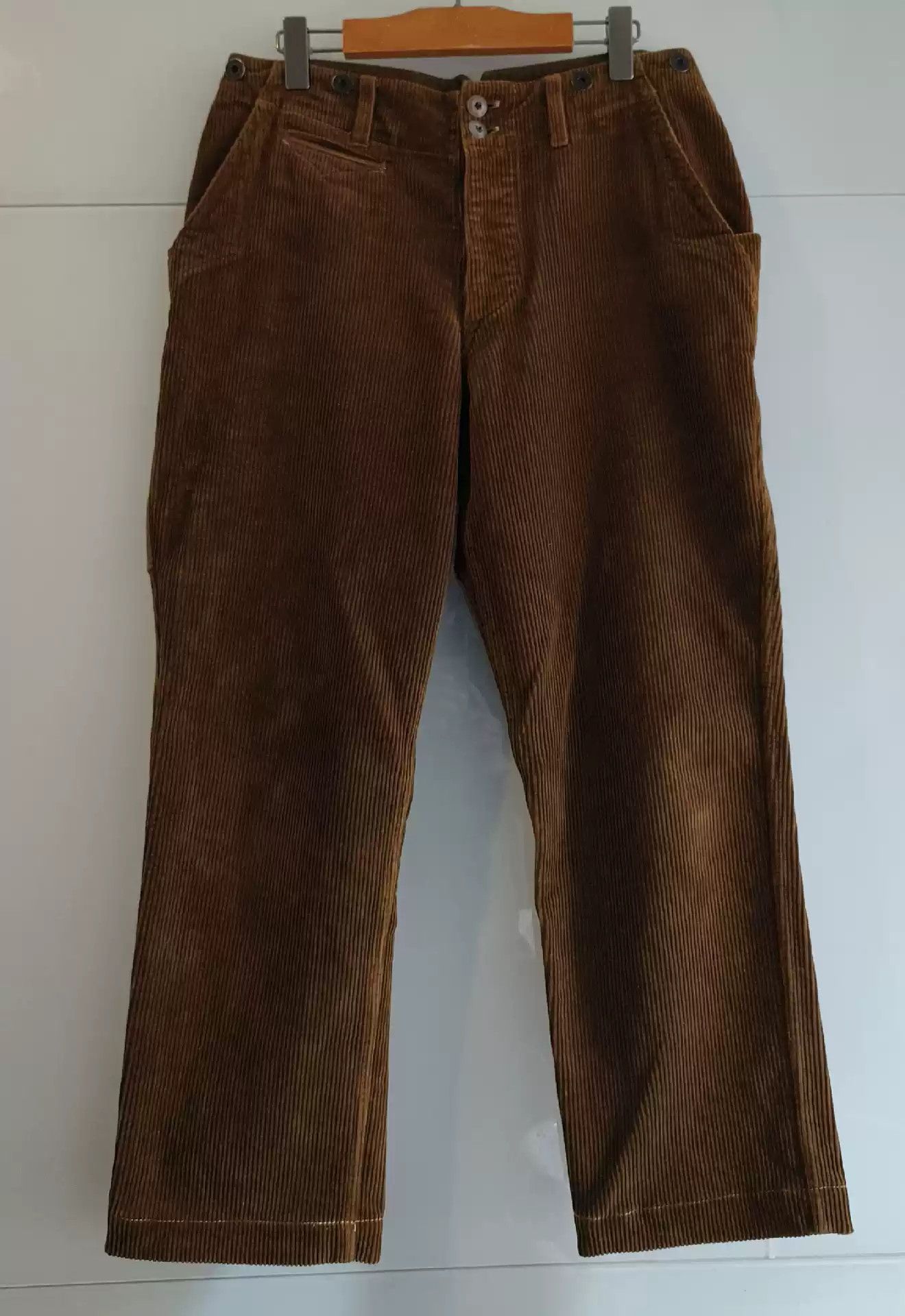 image of Freewheelers Heavy Corduroy Overalls And Braces Are Out Of Print in Brown, Men's (Size 32)