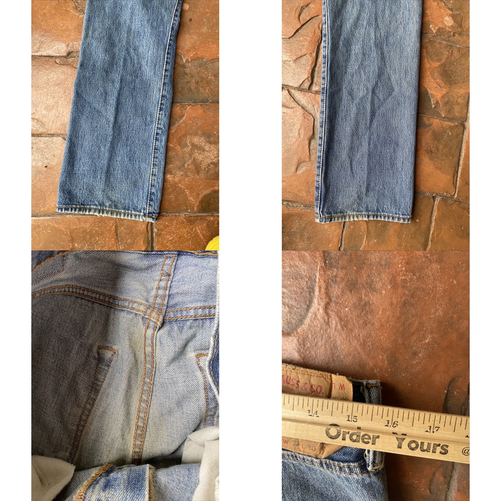Levi's Levi's 501 Jeans Straight Leg Regular 33x30 Blue Denim Button Fly Mens Regular Fit Vintage: No Size US 33 - 9 Thumbnail