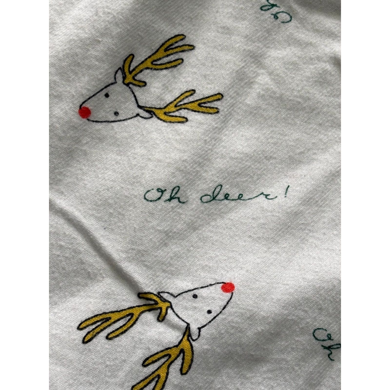 J.Crew J. Crew Pajama Bottoms Womens Small White PJ Pants Christmas "Oh Deer" Rein Deer Size 28" / US 6 / IT 42 - 2 Thumbnail