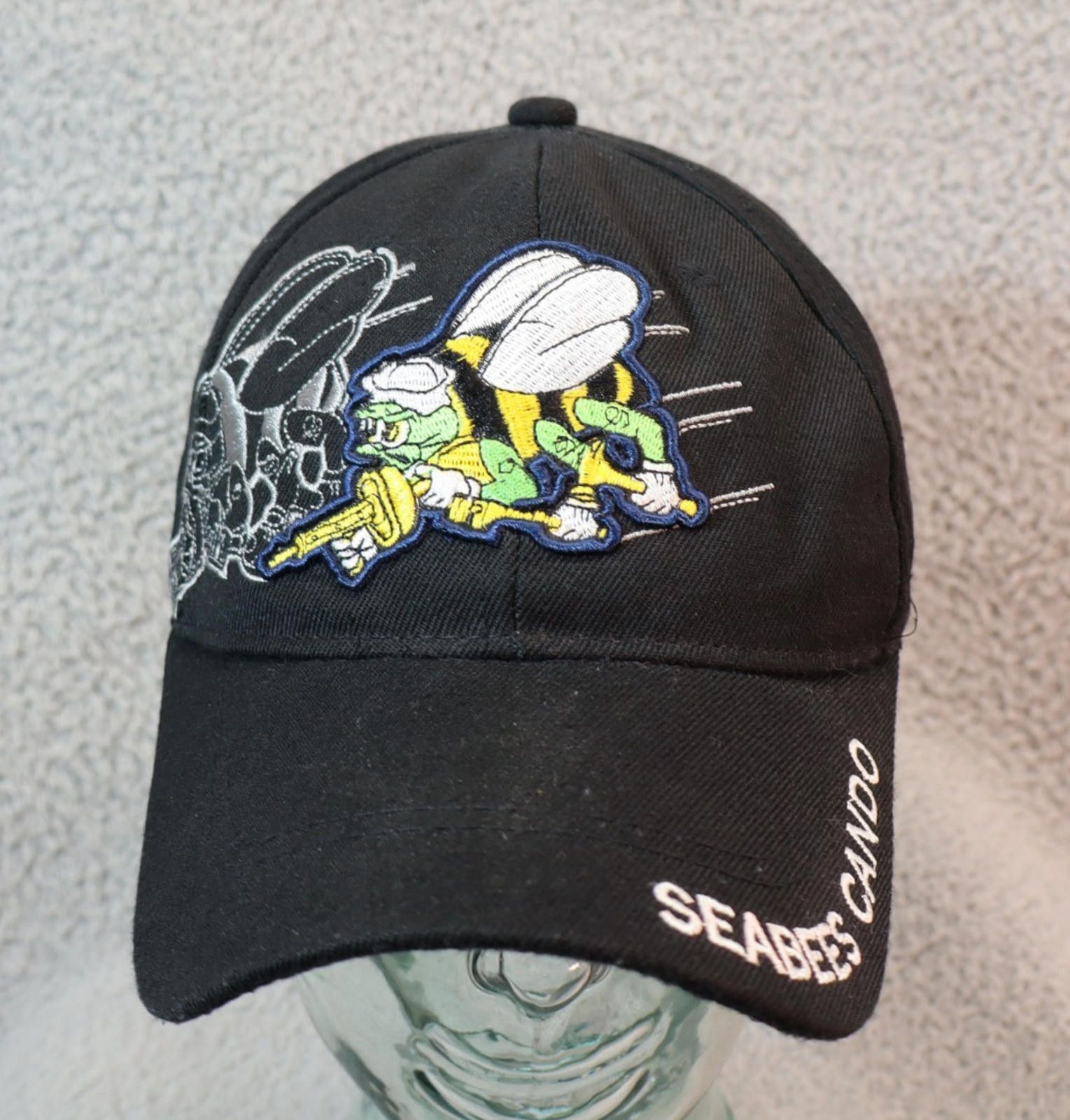 Other U.S. NAVY USN Naval Sea Bees Battalion Hat Cap Black Cursed Size ONE SIZE - 1 Thumbnail
