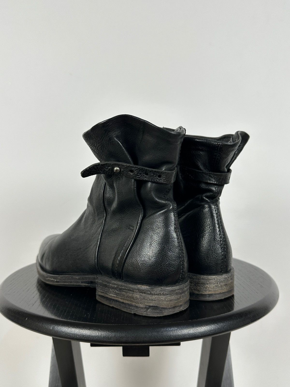 A.S.98 A.S.98. Airstep Black Leather Biker Ankle Boots Size US 8 / IT 38 - 6 Thumbnail