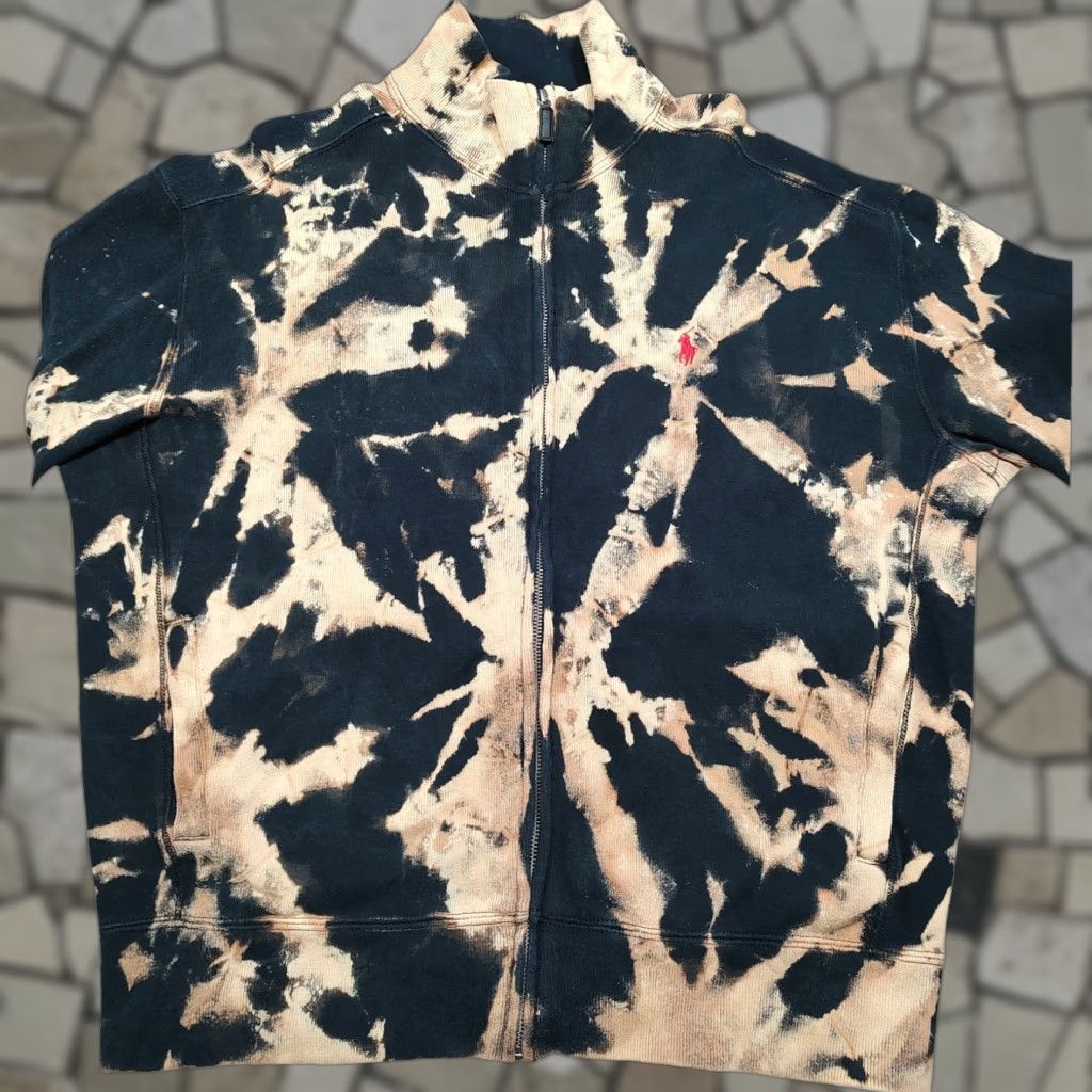 Polo Ralph Lauren VINTAGE Polo Ralph Lauren Full Zip Sweater Tie Dye Black Mens M Size US M / EU 48-50 / 2 - 1 Thumbnail