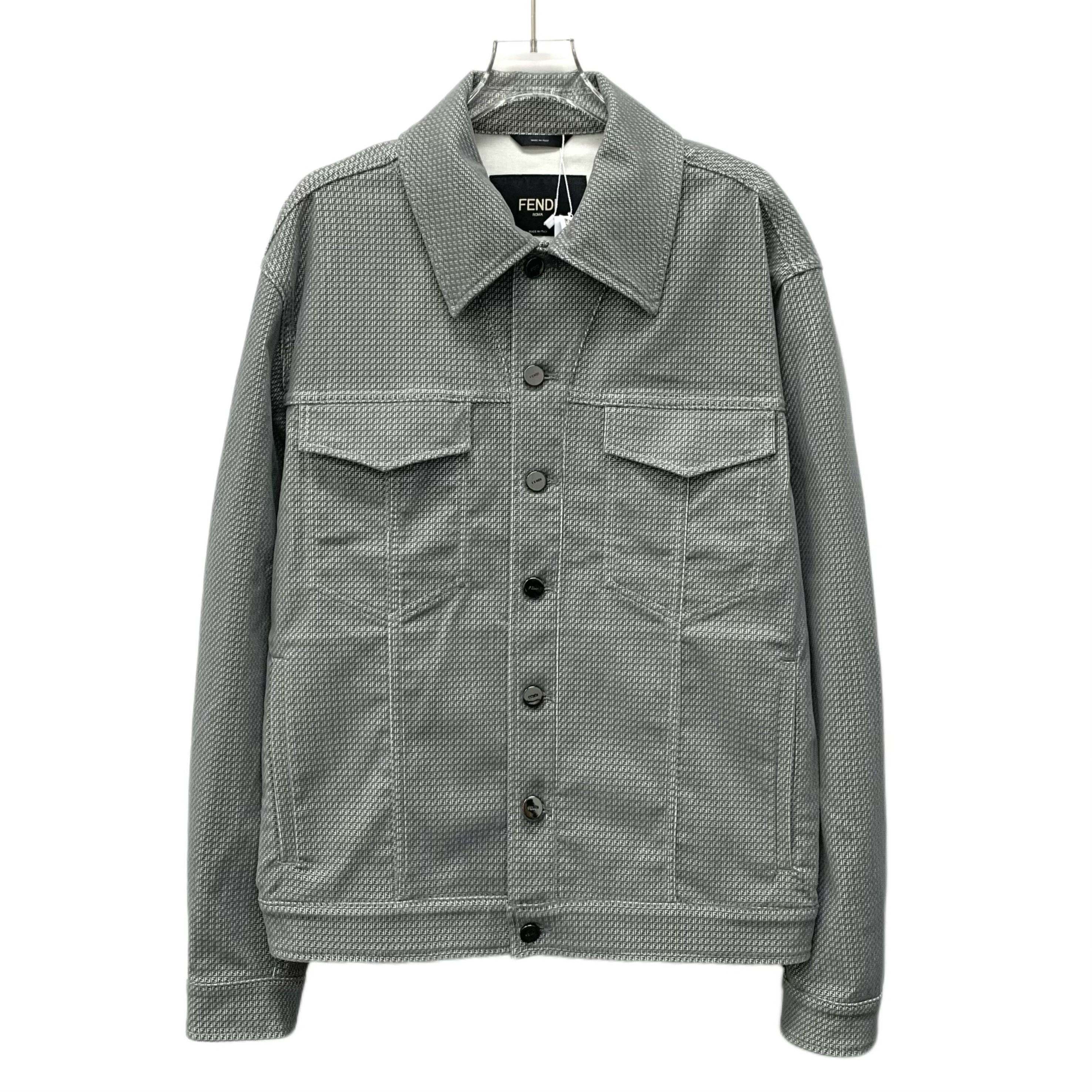 Fendi Fendi Cotton Jacket – Grey Logo Denim (Size S) Size S / US 4 / IT 40 - 1 Thumbnail