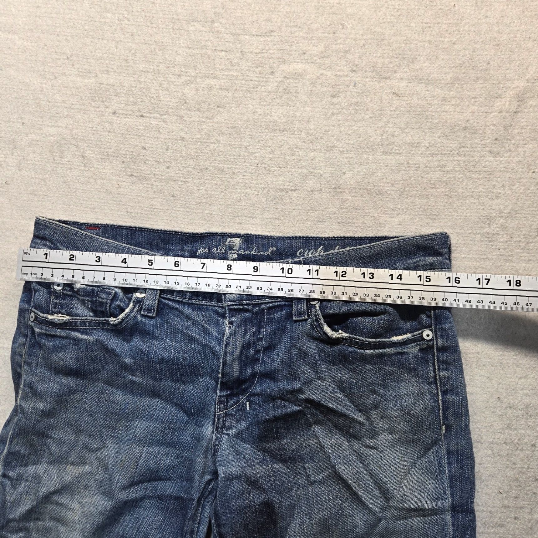 7 For All Mankind 7 For All Mankind Jeans Blue Denim Cotton Straight Leg Regular Fit Women's 29 Size 29" - 6 Thumbnail