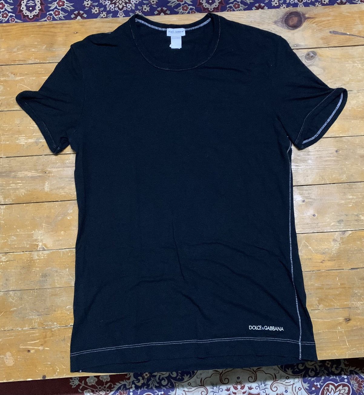 Designer Hype Dolce & Gabbana Underwear Black Minimalist Plain Tee Size US S / EU 44-46 / 1 - 1 Thumbnail