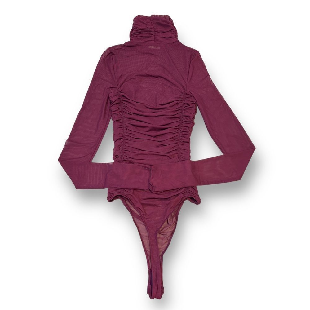 Free People Free People Ruched Sheer Bodysuit Size Extra Small Size XS / US 0-2 / IT 36-38 - 6 Thumbnail