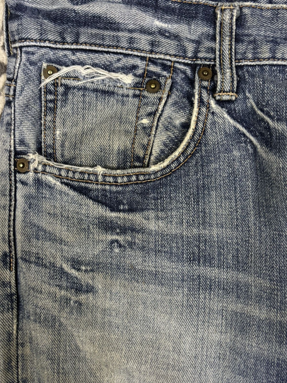 Edwin Vintage Edwin XV Mud Wash Flare Distressed Grunge Jeans Size US 31 - 4 Thumbnail