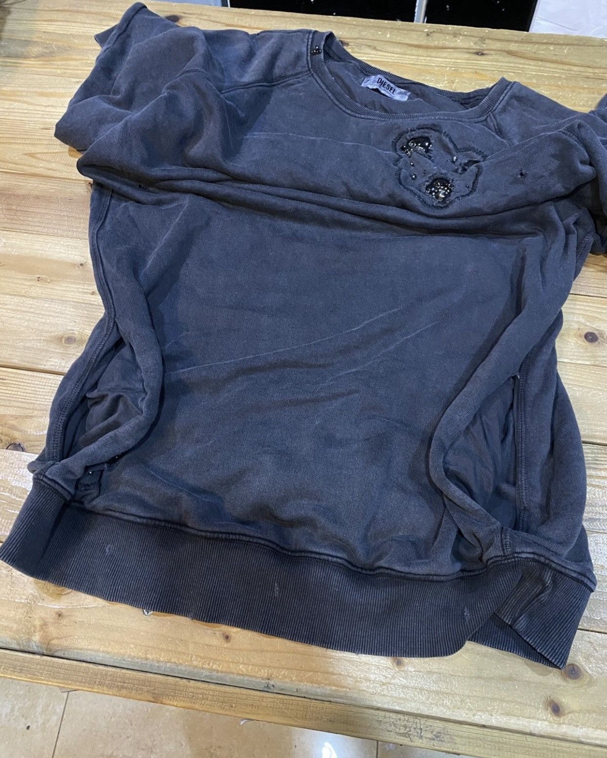 Diesel Diesel "Dress and Impress" Distressed Bijou Sweatshirt Dress Size L / US 10 / IT 46 - 21 Thumbnail