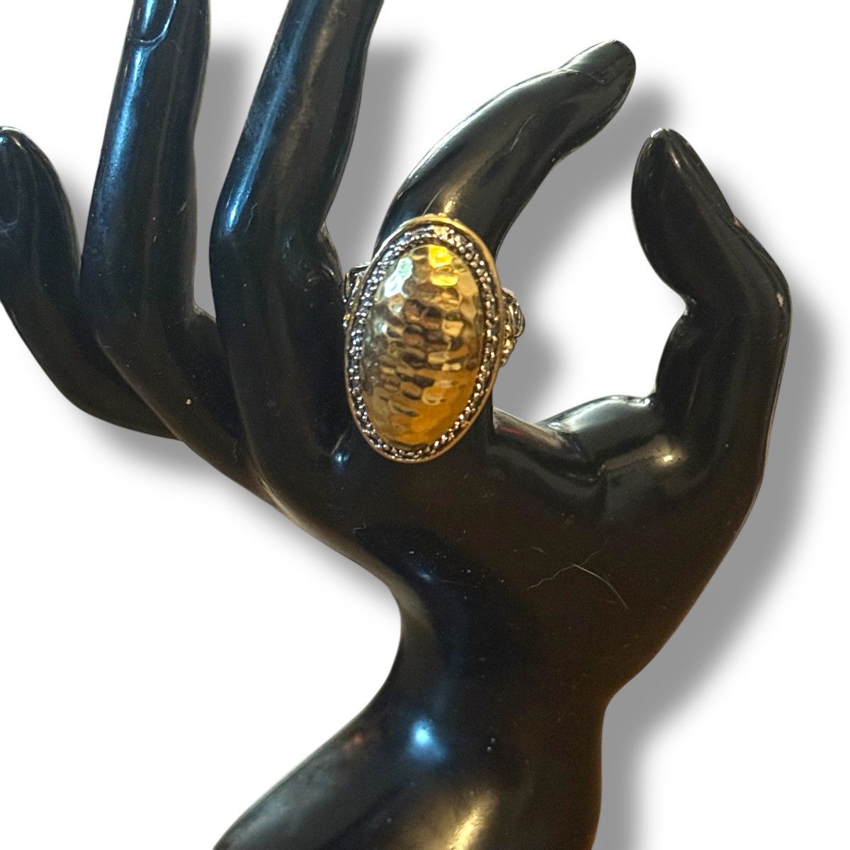 Other Large two tone hammered oval filigree ring Size ONE SIZE - 3 Thumbnail